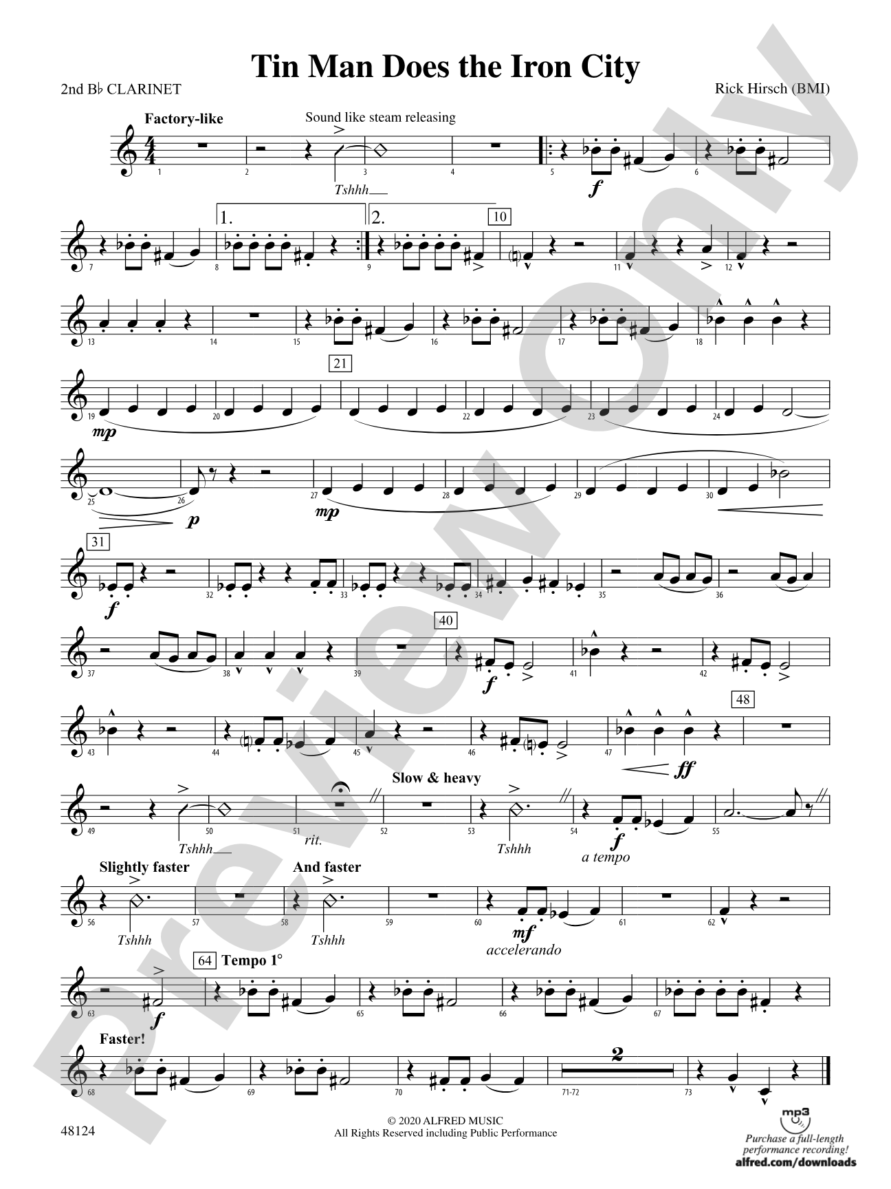 Tin Man Does the Iron City: 2nd B-flat Clarinet