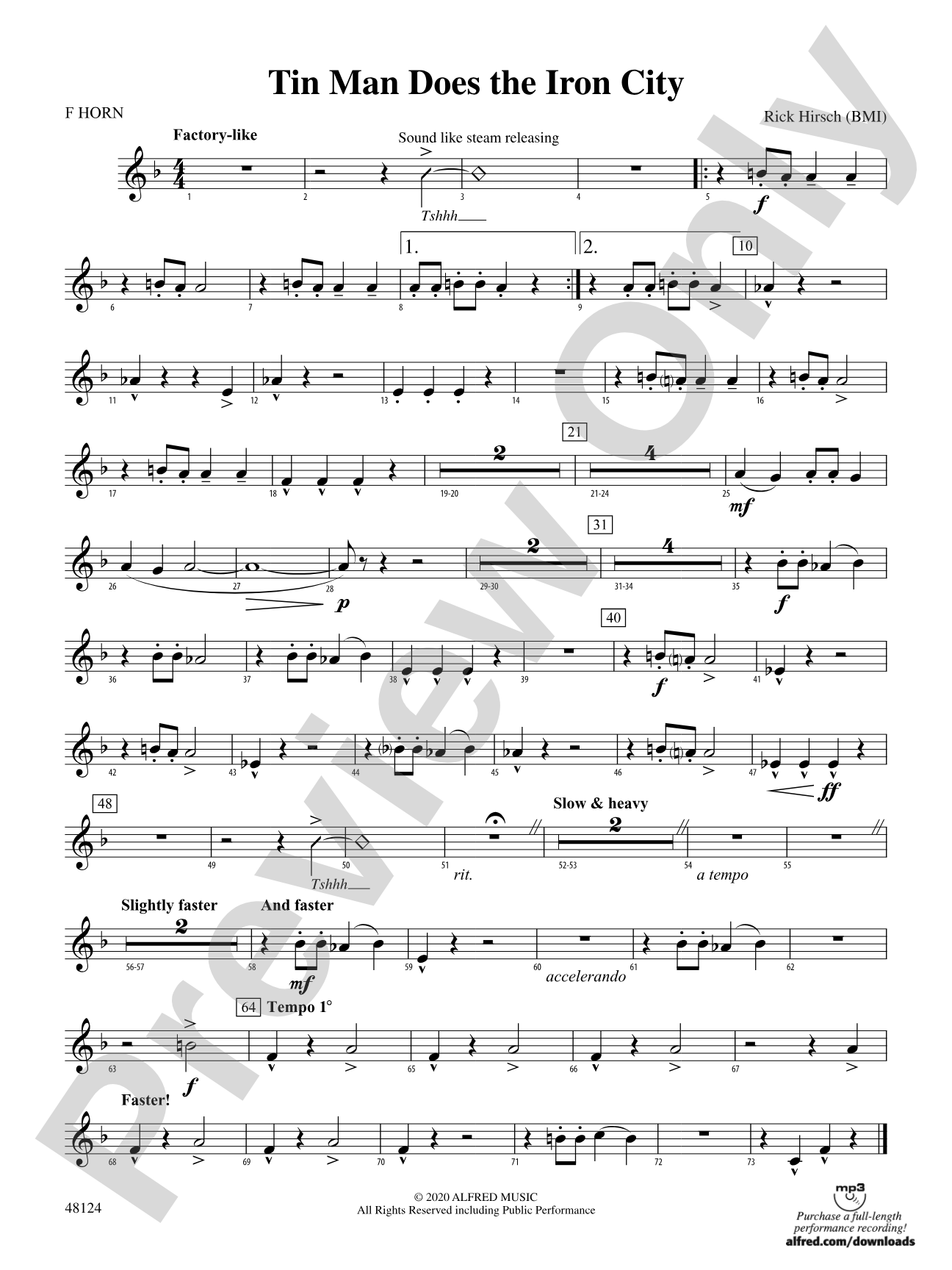 Tin Man Does the Iron City: 1st F Horn