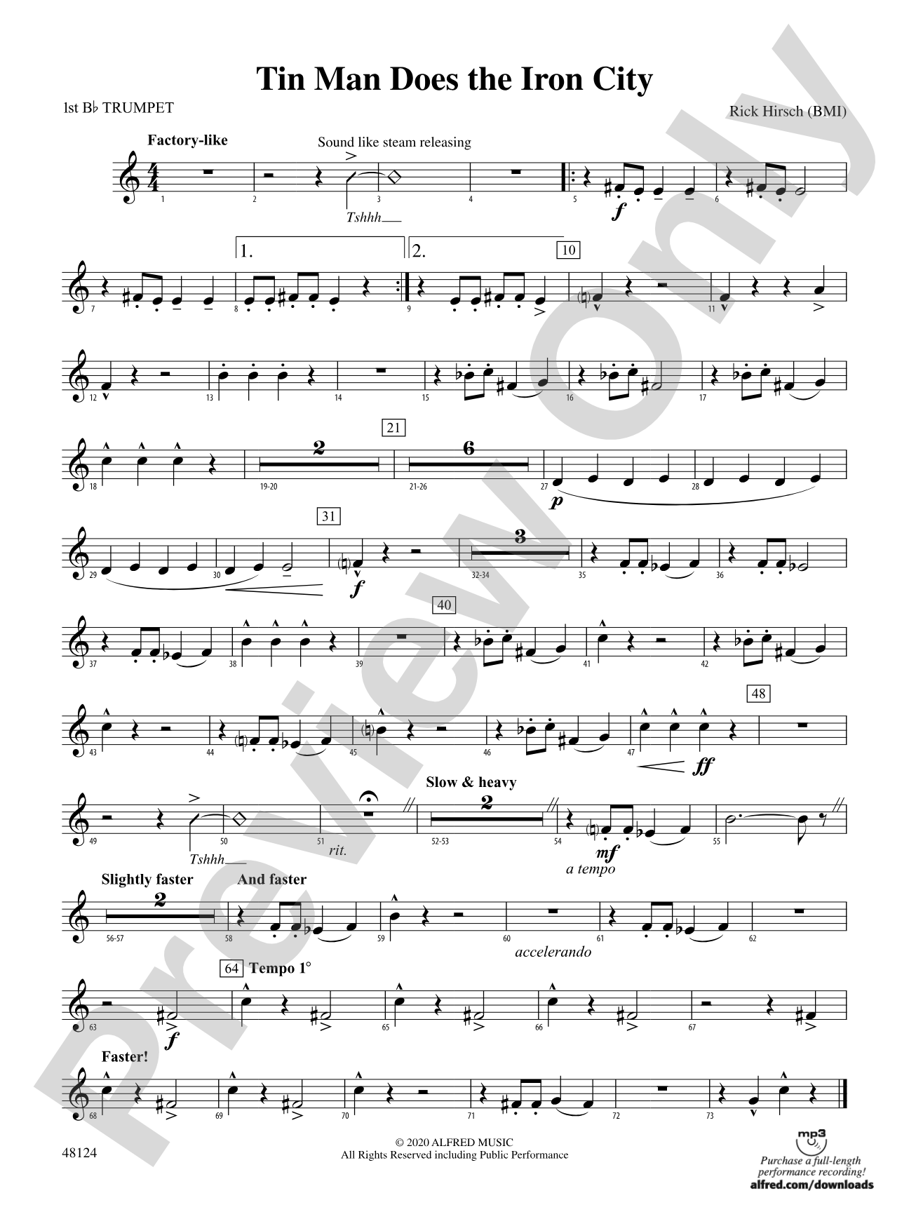 Tin Man Does the Iron City: 1st B-flat Trumpet