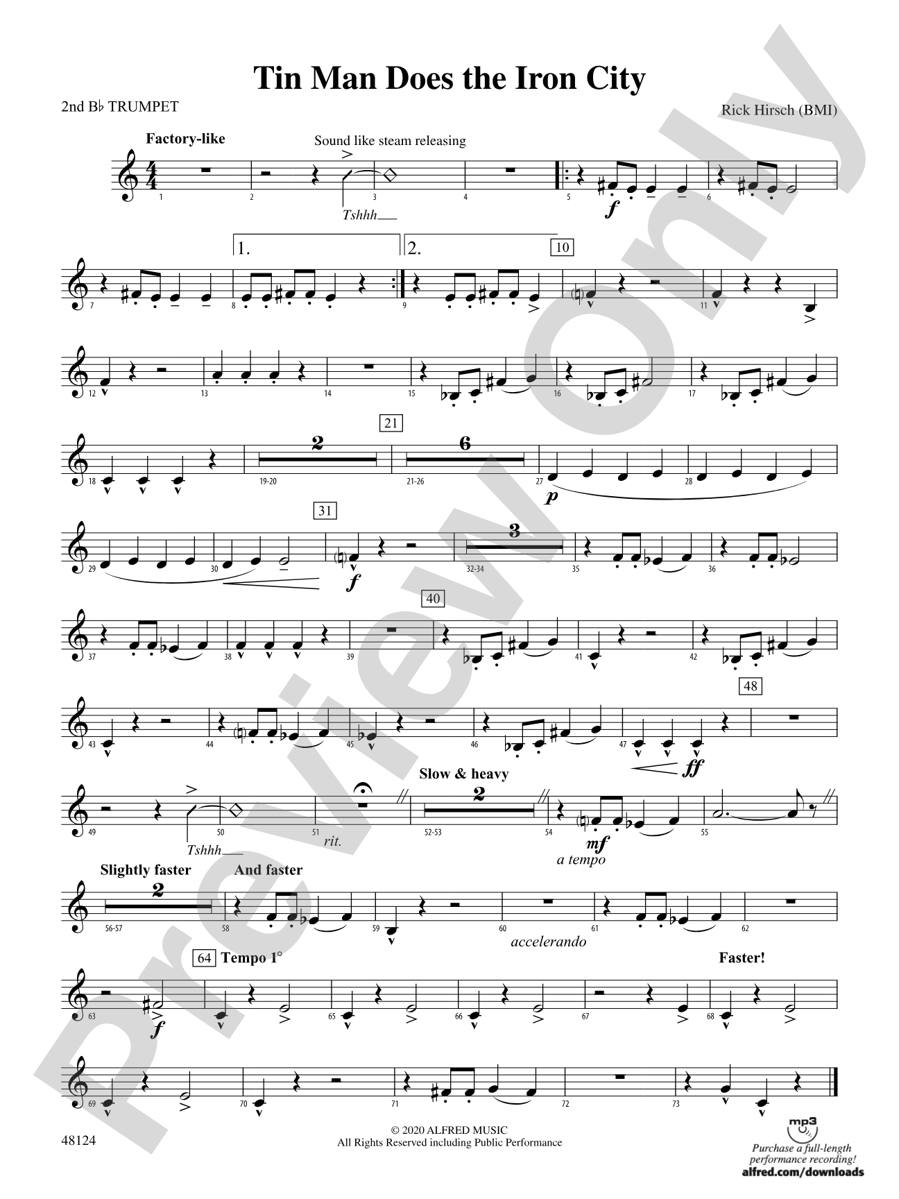 Tin Man Does the Iron City: 2nd B-flat Trumpet