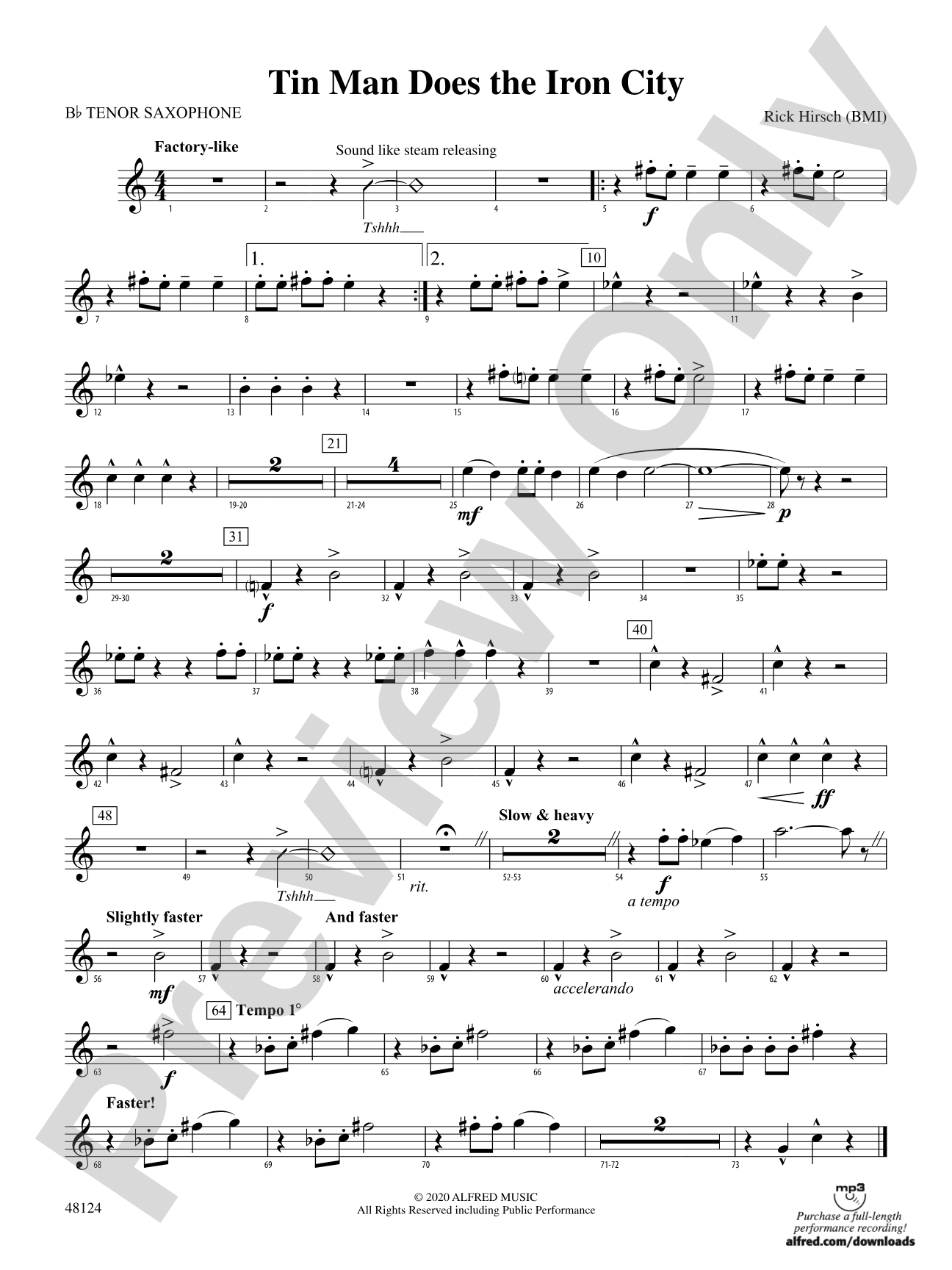 Tin Man Does the Iron City: B-flat Tenor Saxophone