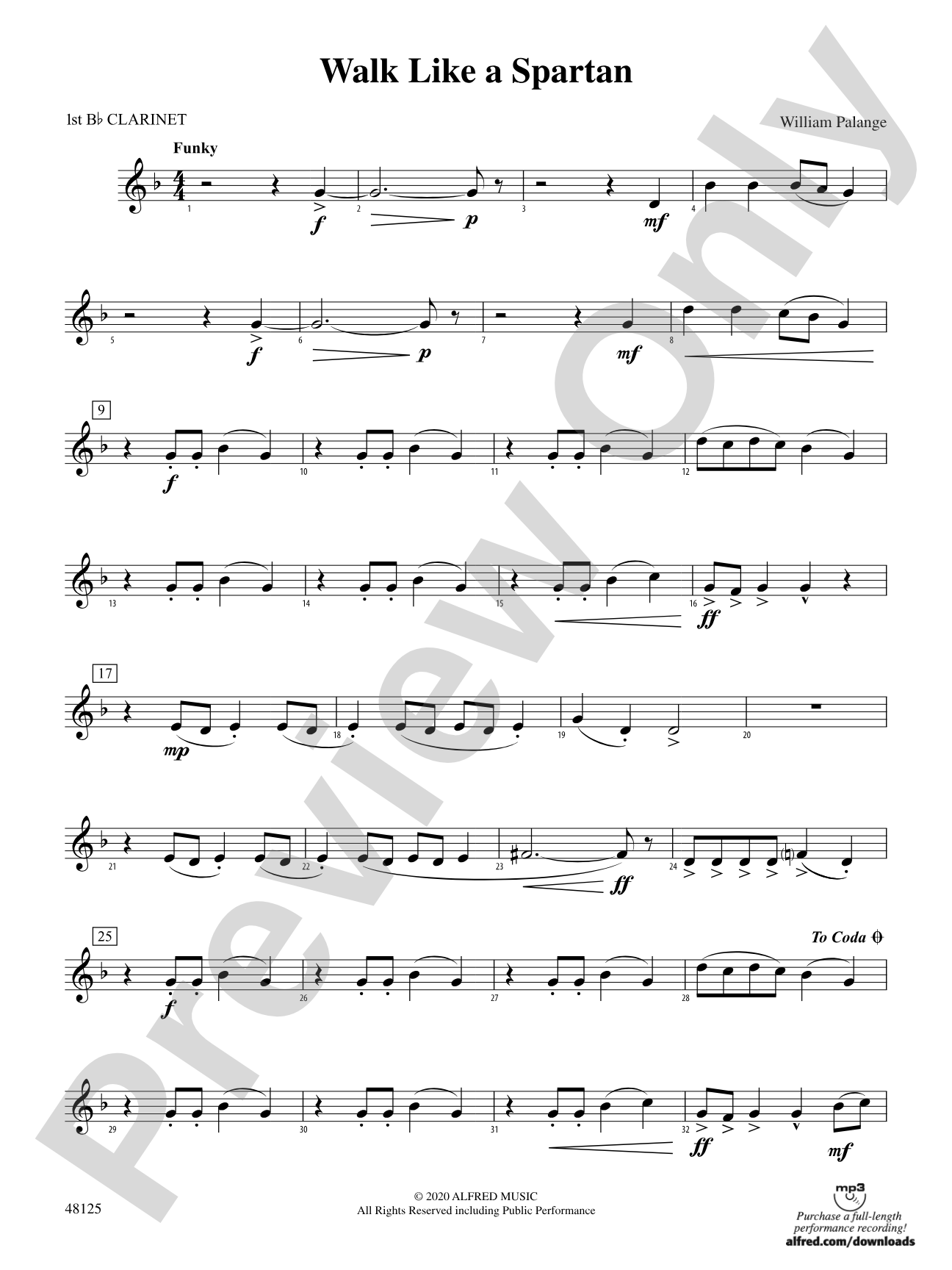 Walk Like a Spartan: 1st B-flat Clarinet