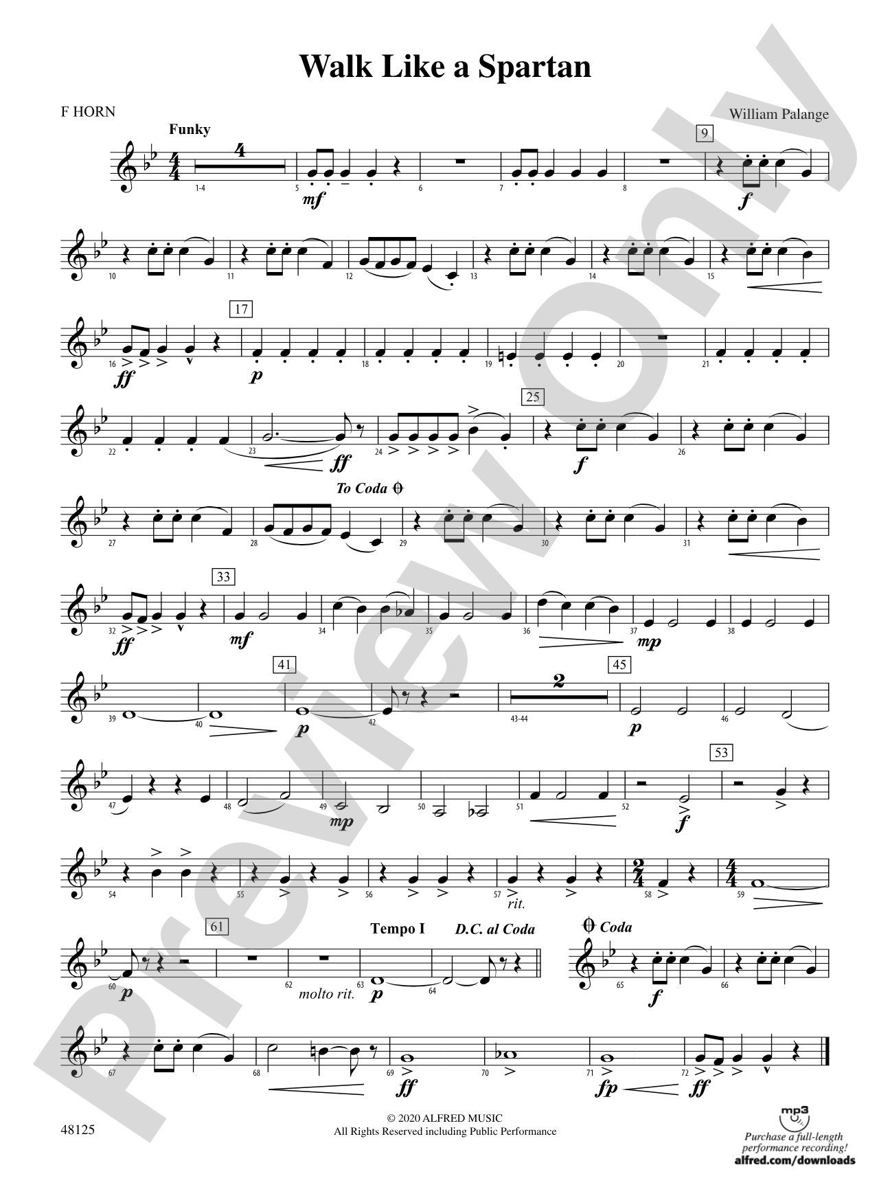 Walk Like a Spartan: 1st F Horn