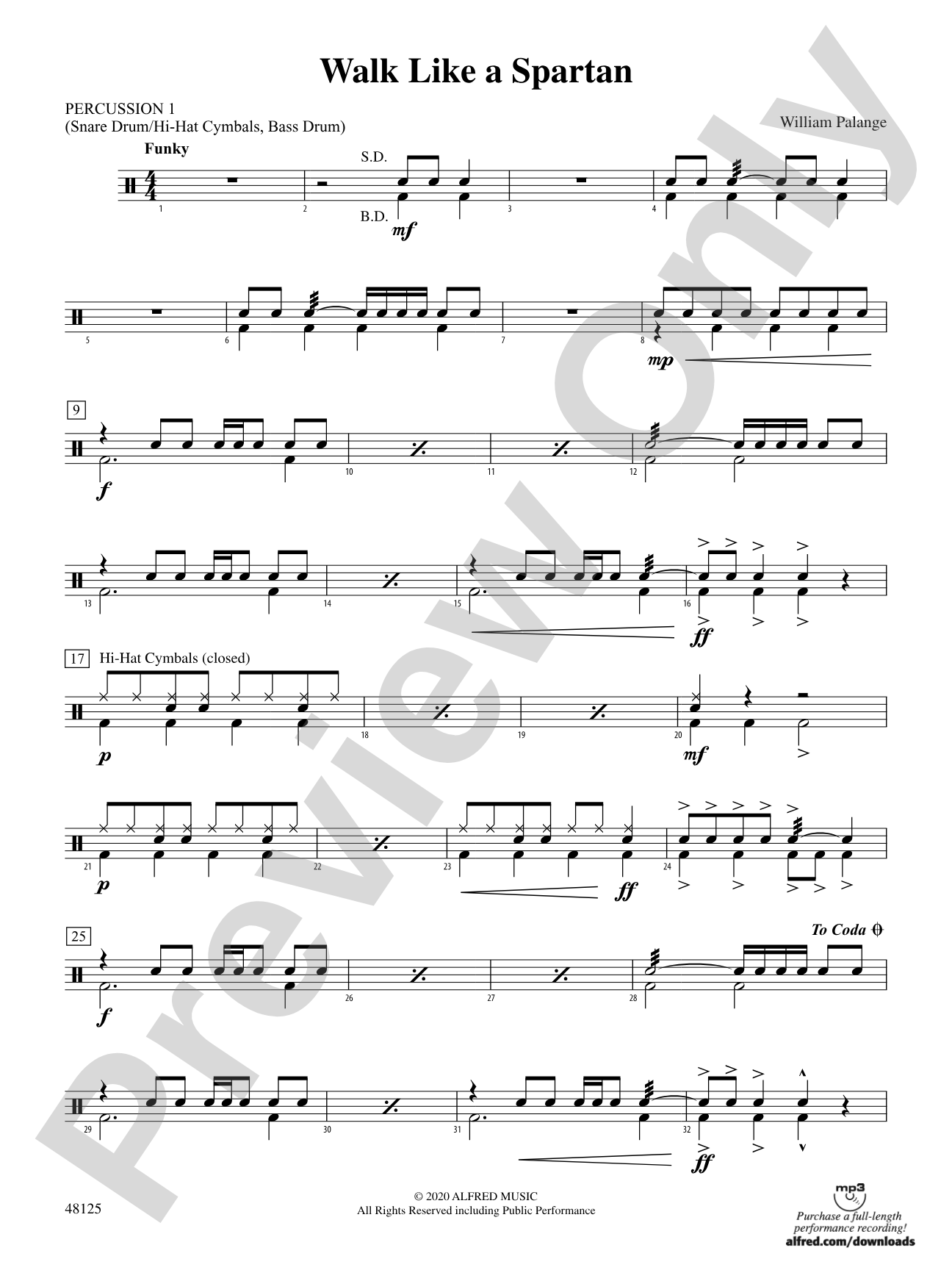 Walk Like a Spartan: 1st Percussion