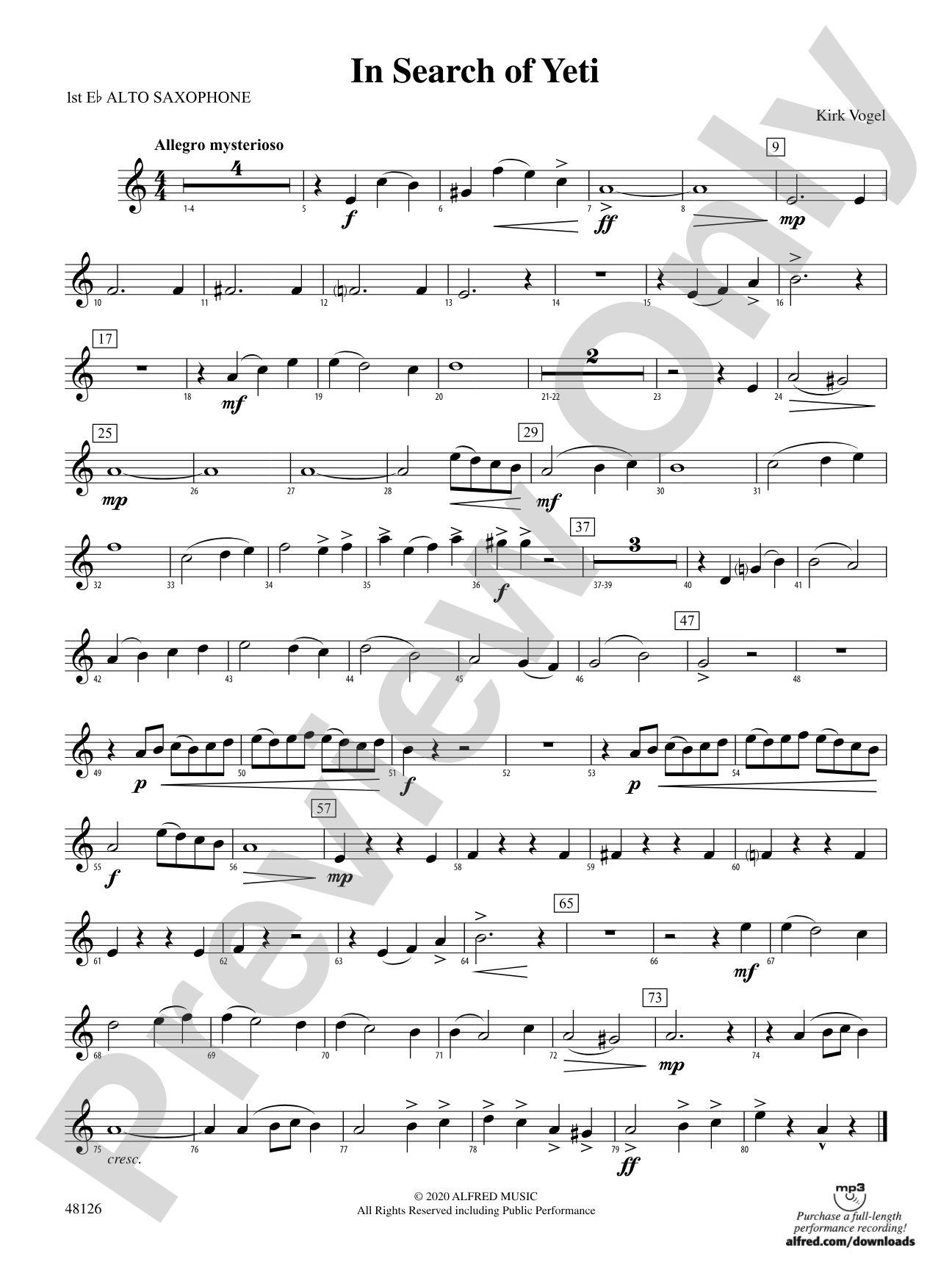 In Search of Yeti: E-flat Alto Saxophone