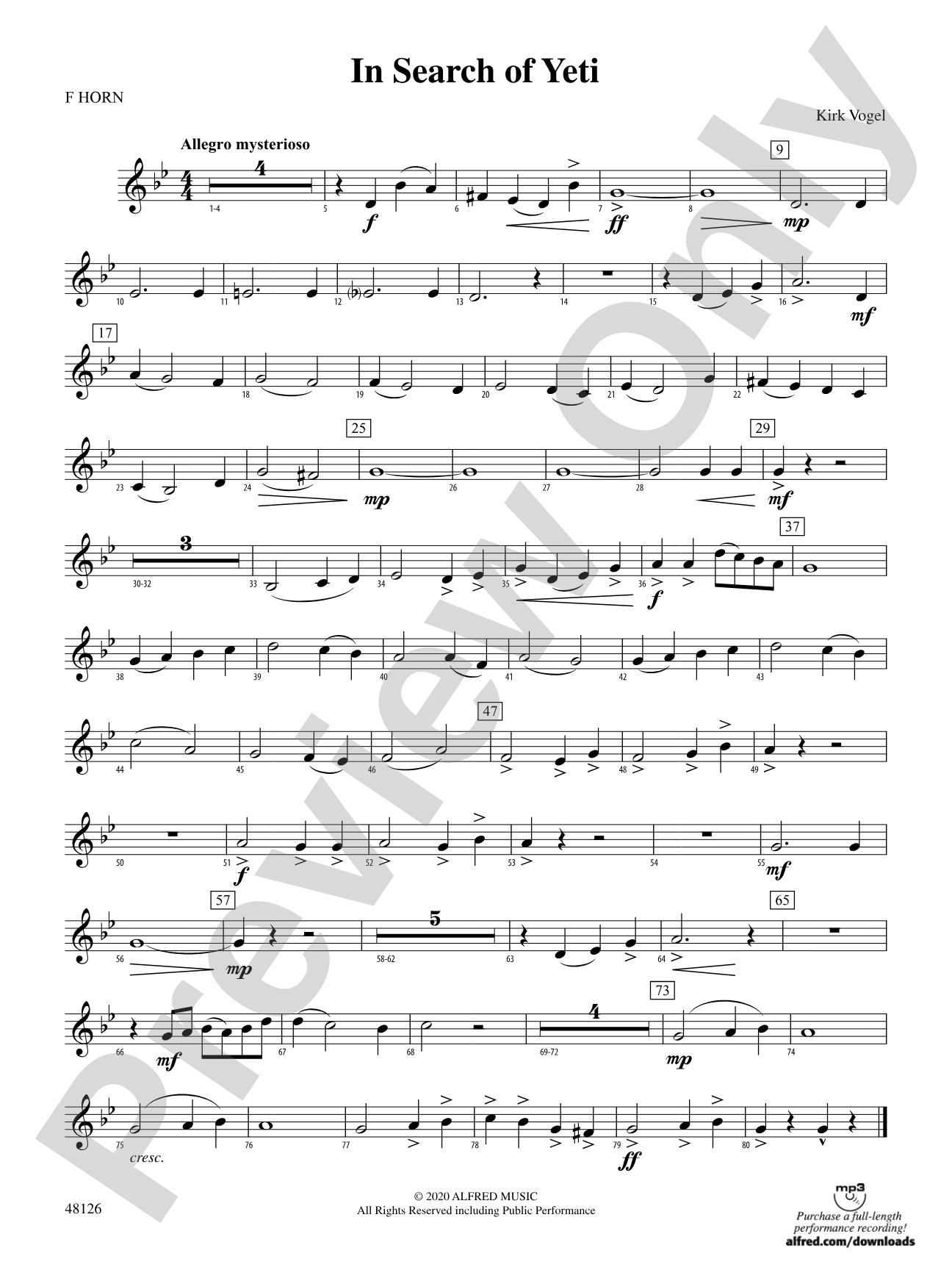 In Search of Yeti: 1st F Horn