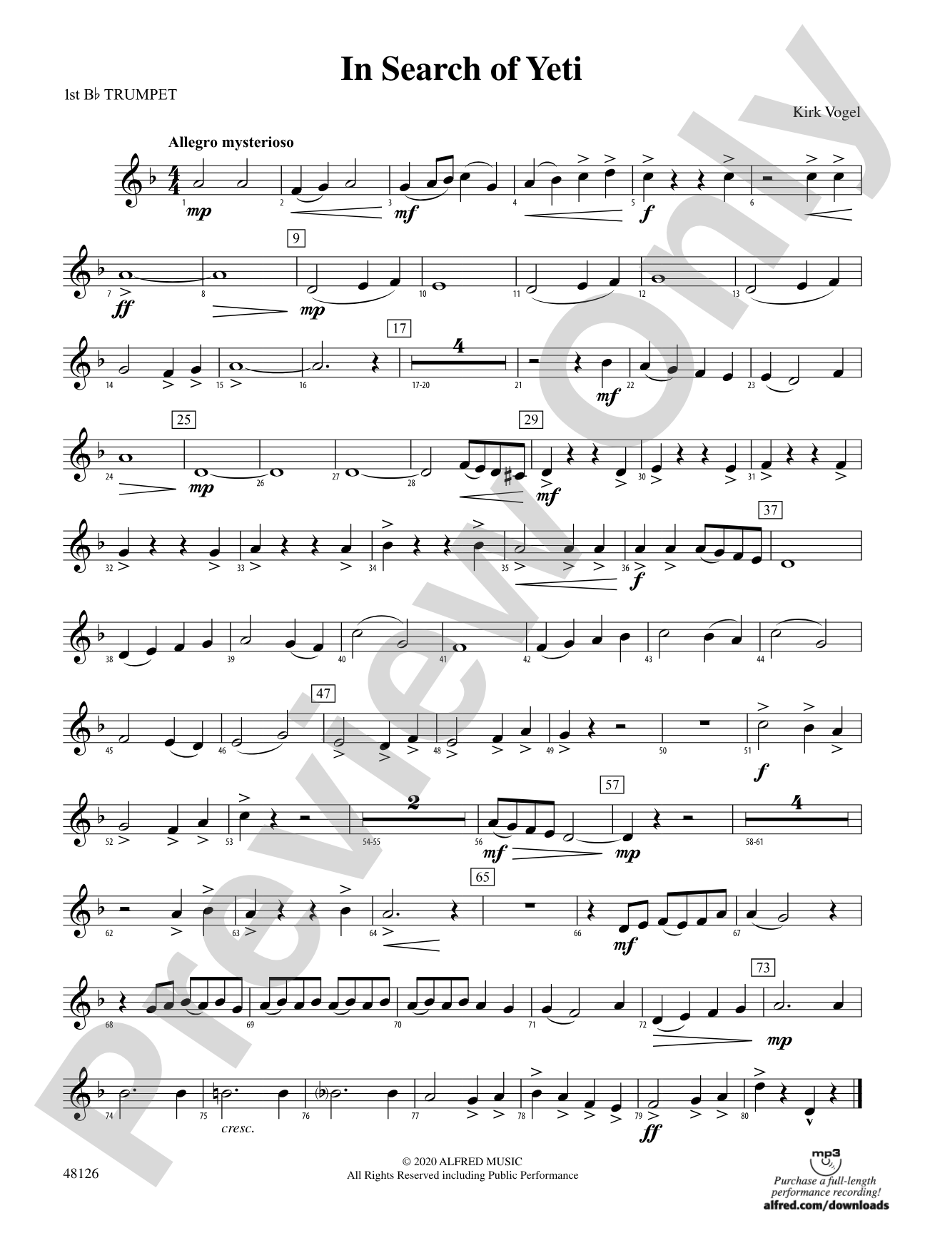 In Search of Yeti: 1st B-flat Trumpet