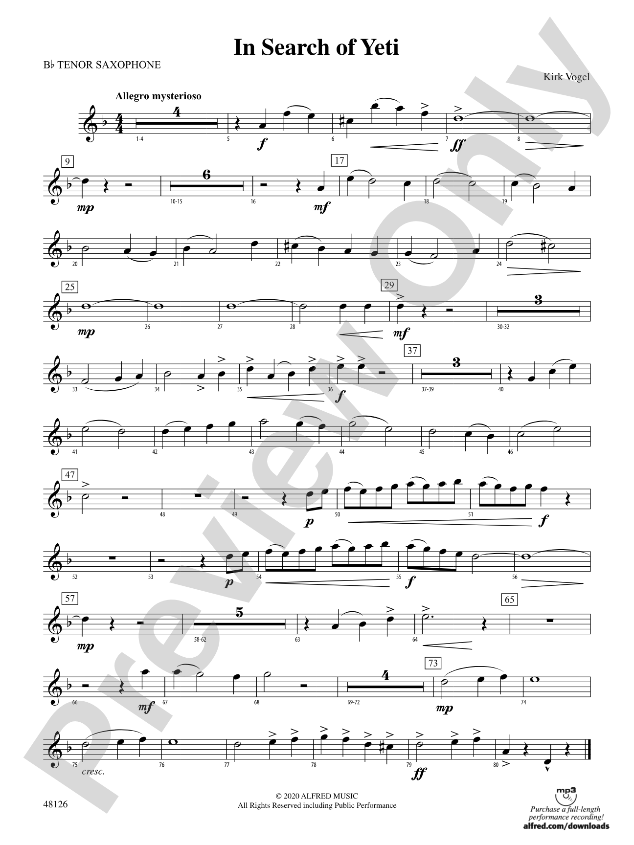 In Search of Yeti: B-flat Tenor Saxophone