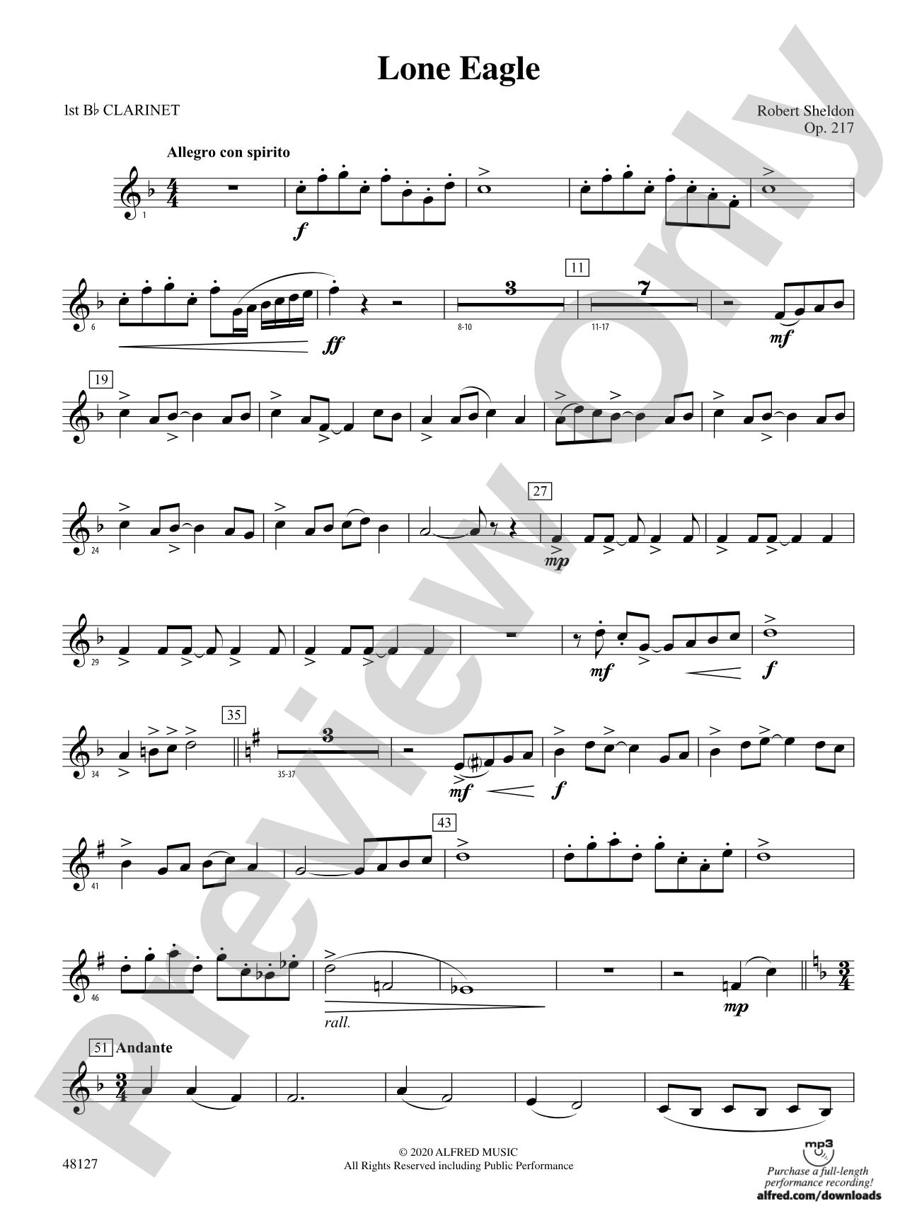 Lone Eagle: 1st B-flat Clarinet