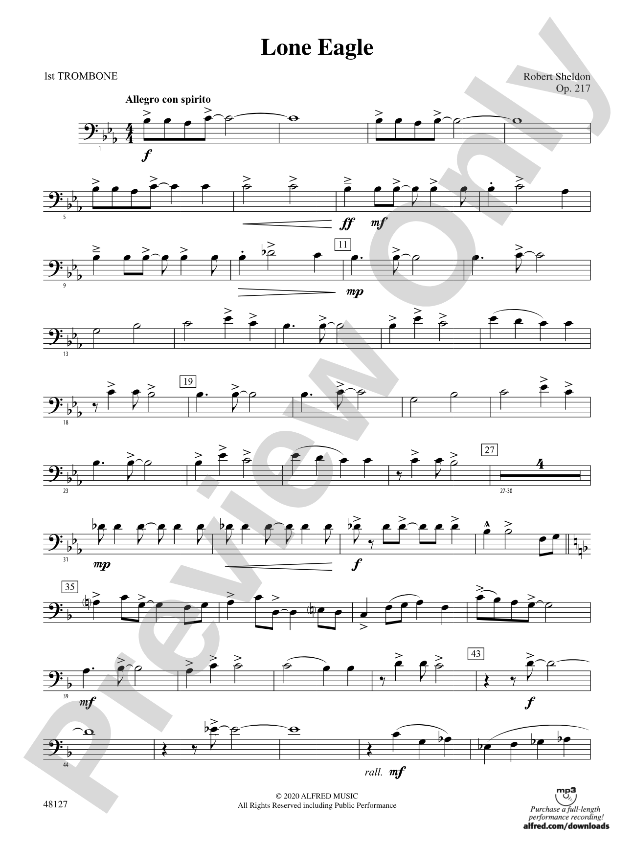 Lone Eagle: 1st Trombone