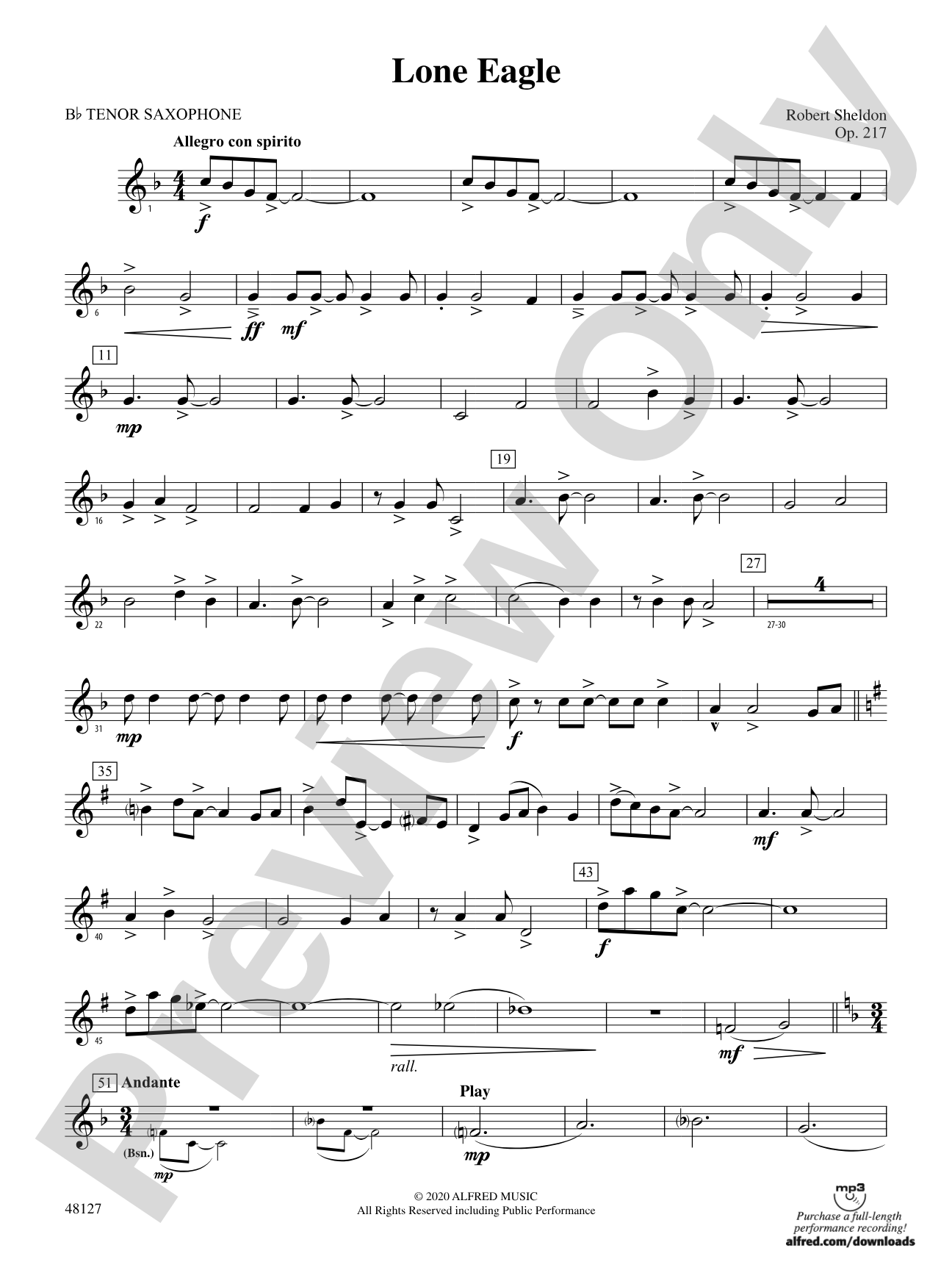 Lone Eagle: B-flat Tenor Saxophone