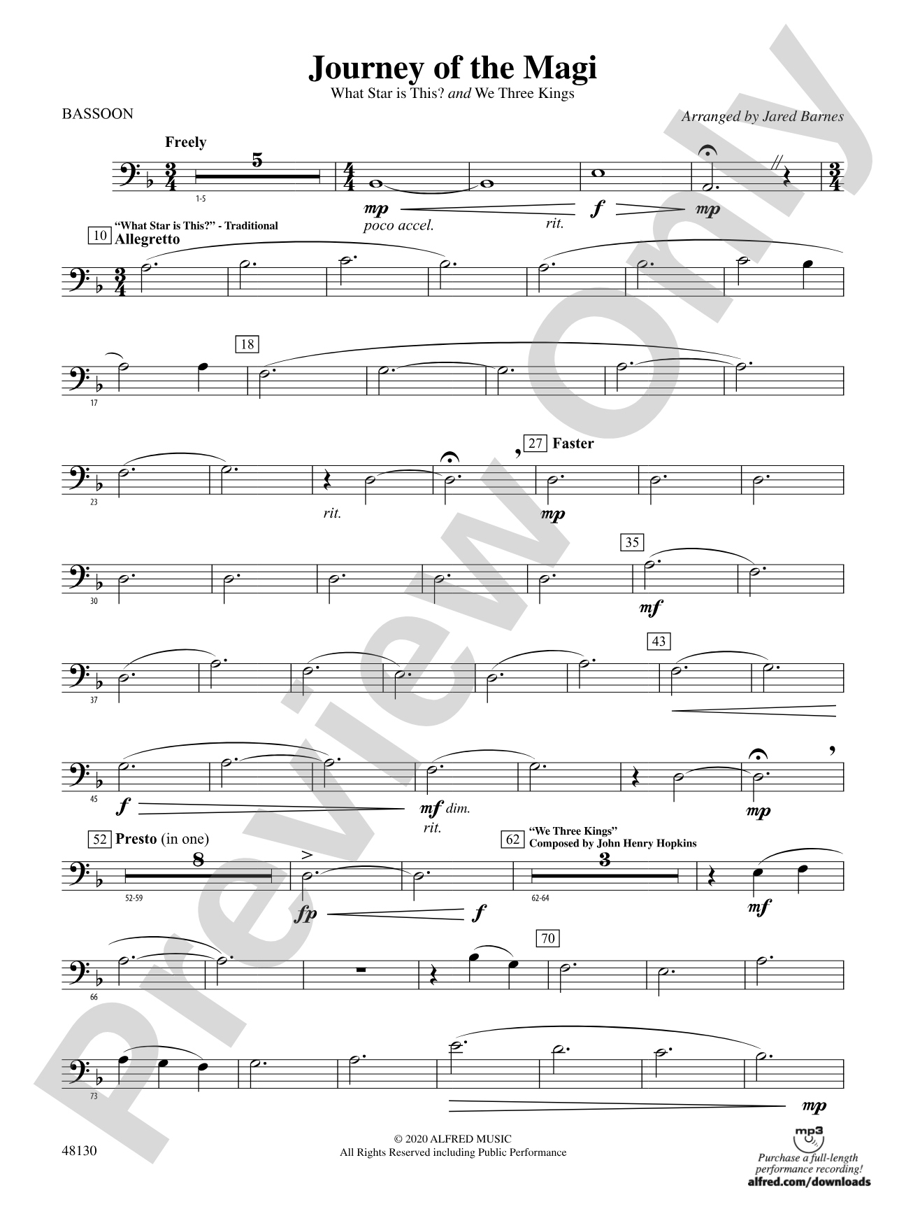 Journey of the Magi: Bassoon