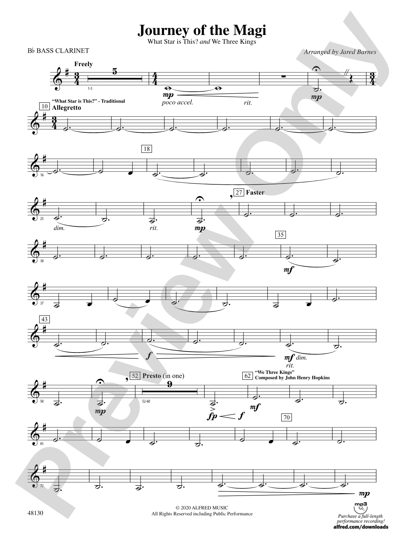 Journey of the Magi: B-flat Bass Clarinet