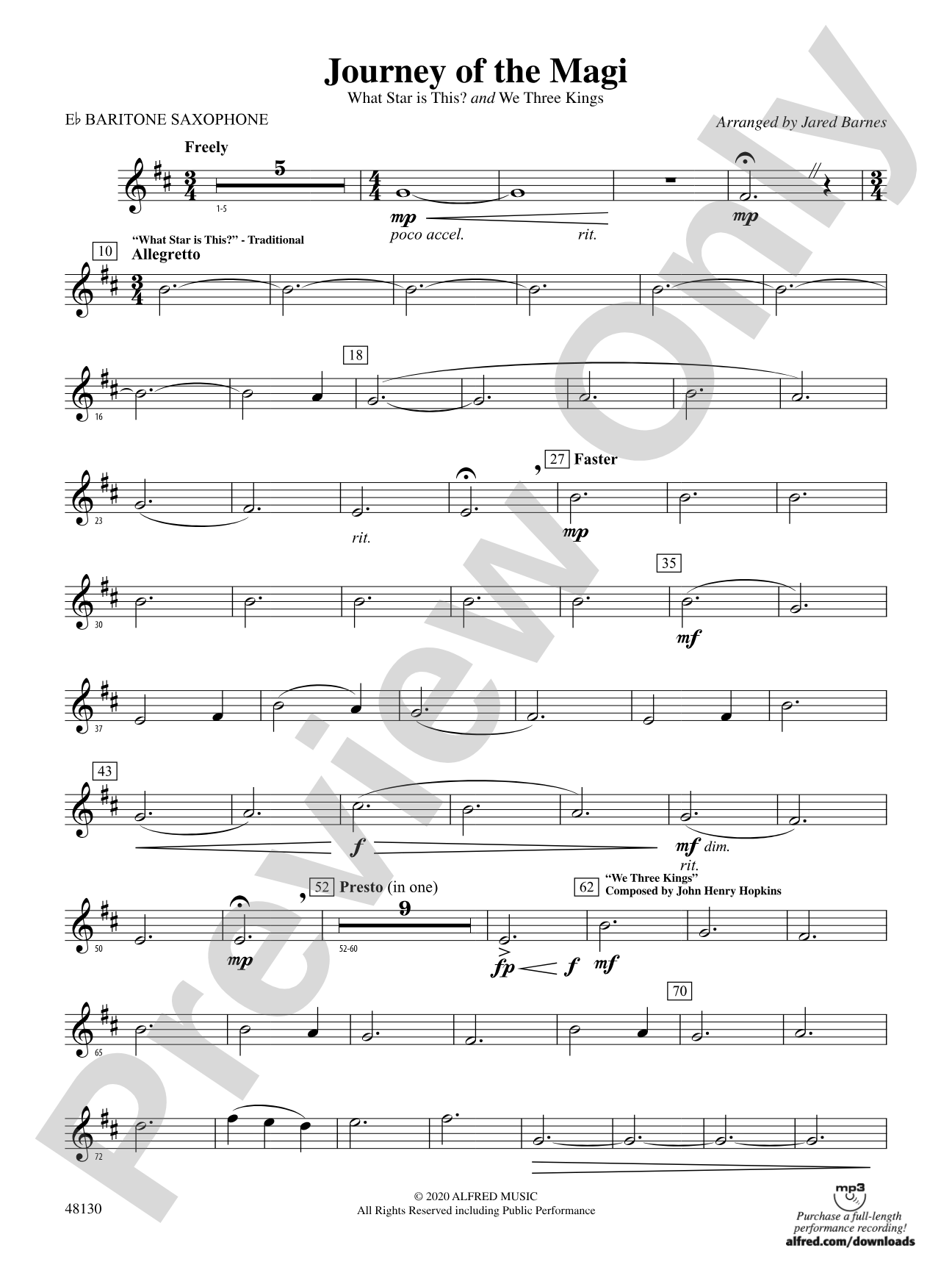 Journey of the Magi: E-flat Baritone Saxophone