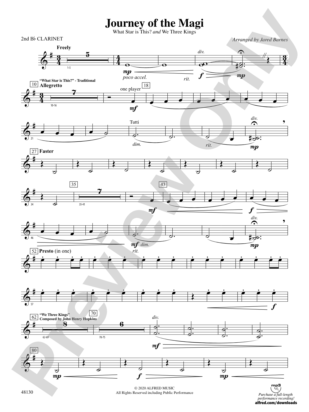 Journey of the Magi: 2nd B-flat Clarinet