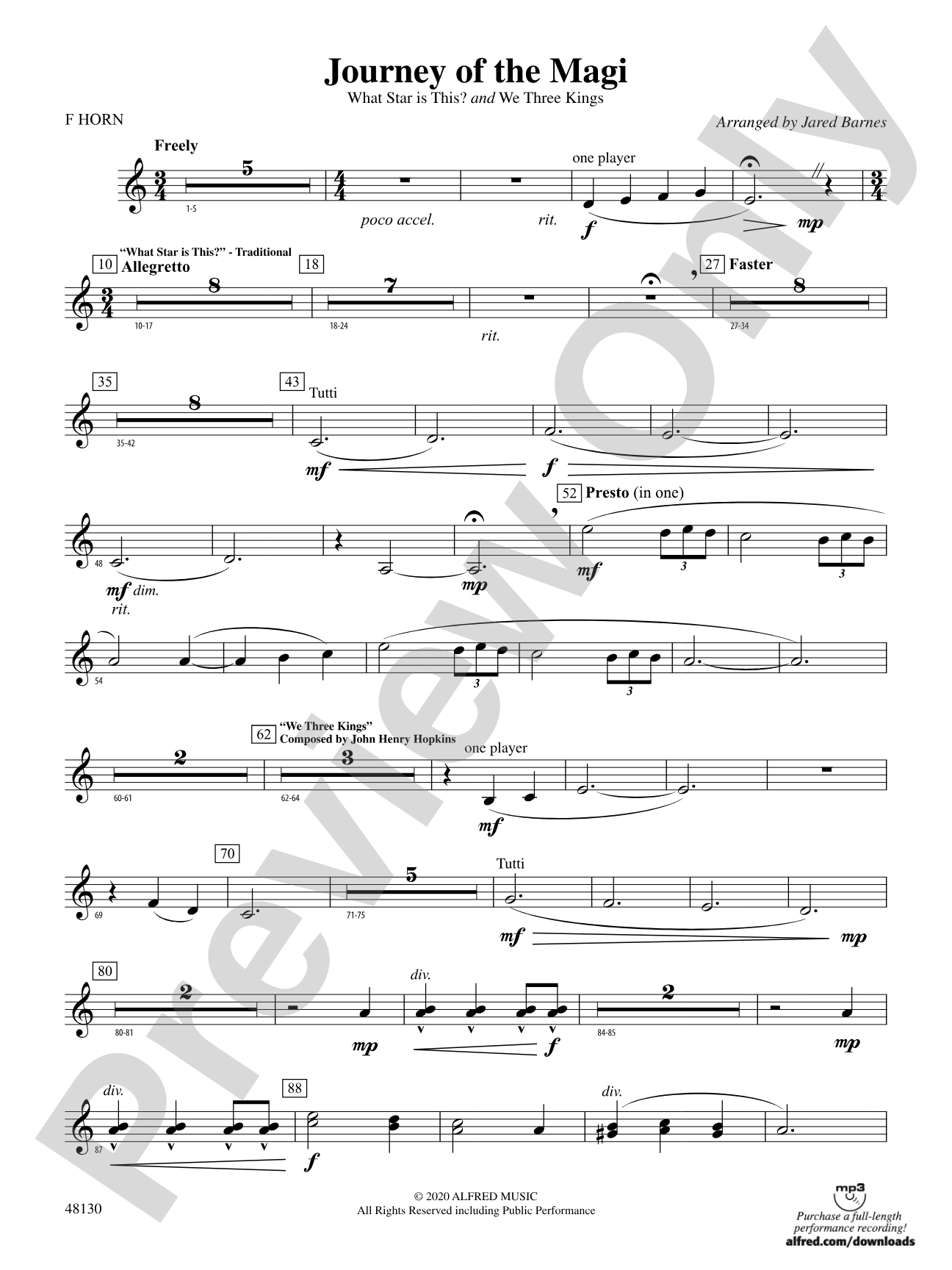 Journey of the Magi: 1st F Horn