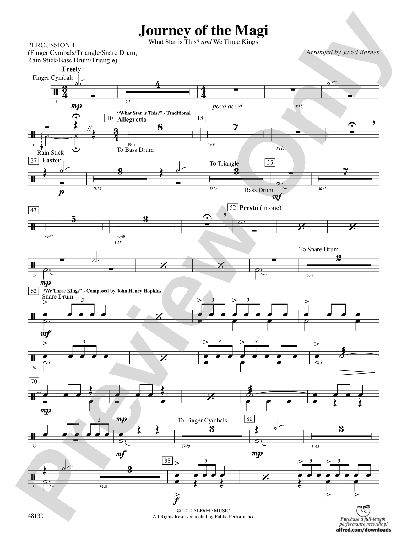 Journey of the Magi: 1st Percussion