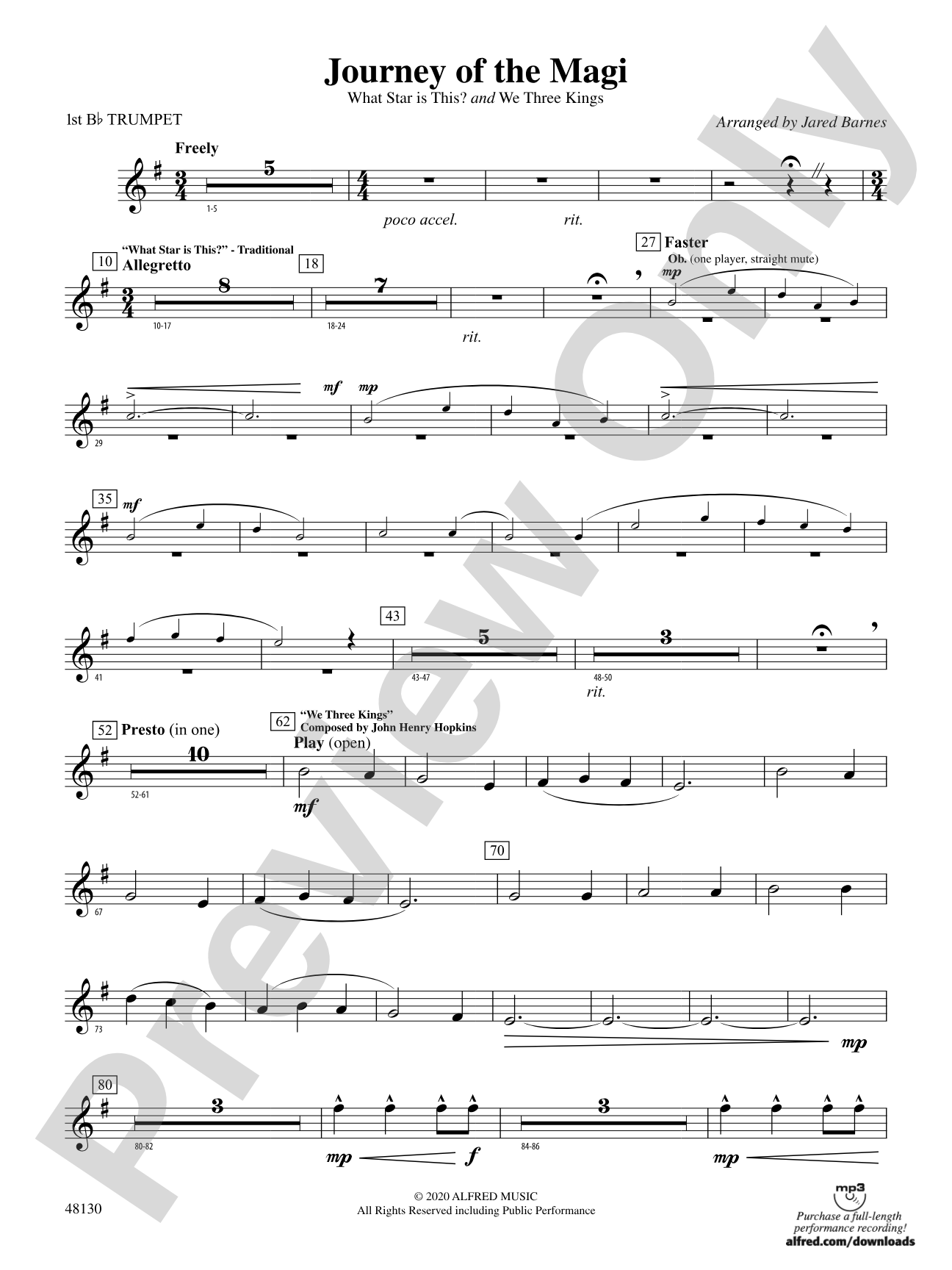 Journey of the Magi: 1st B-flat Trumpet