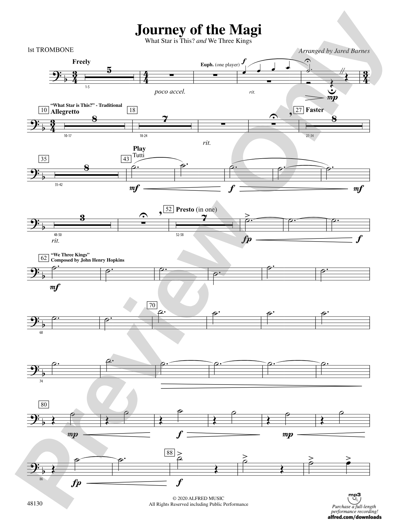 Journey of the Magi: 1st Trombone