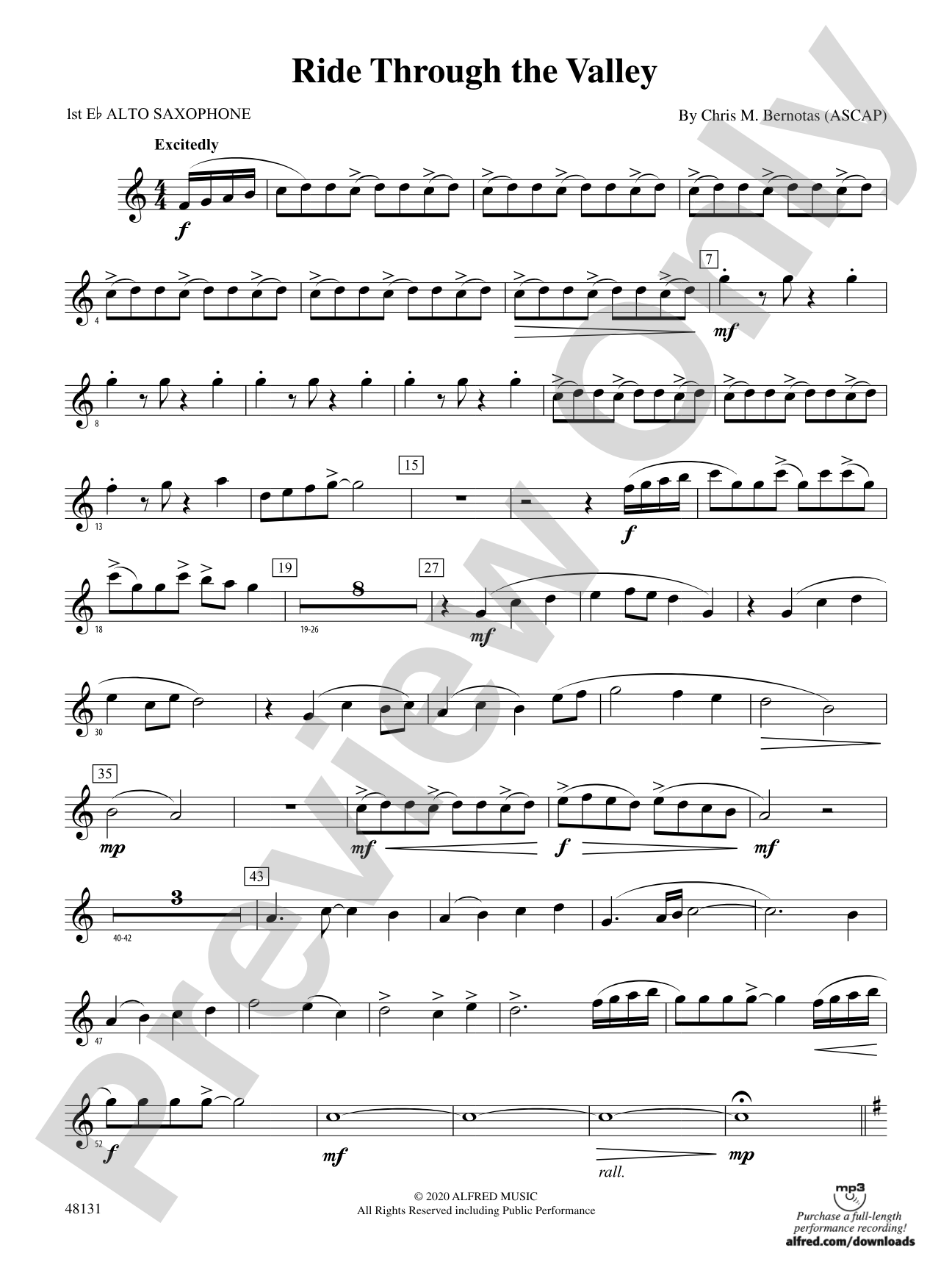 Ride Through the Valley: E-flat Alto Saxophone