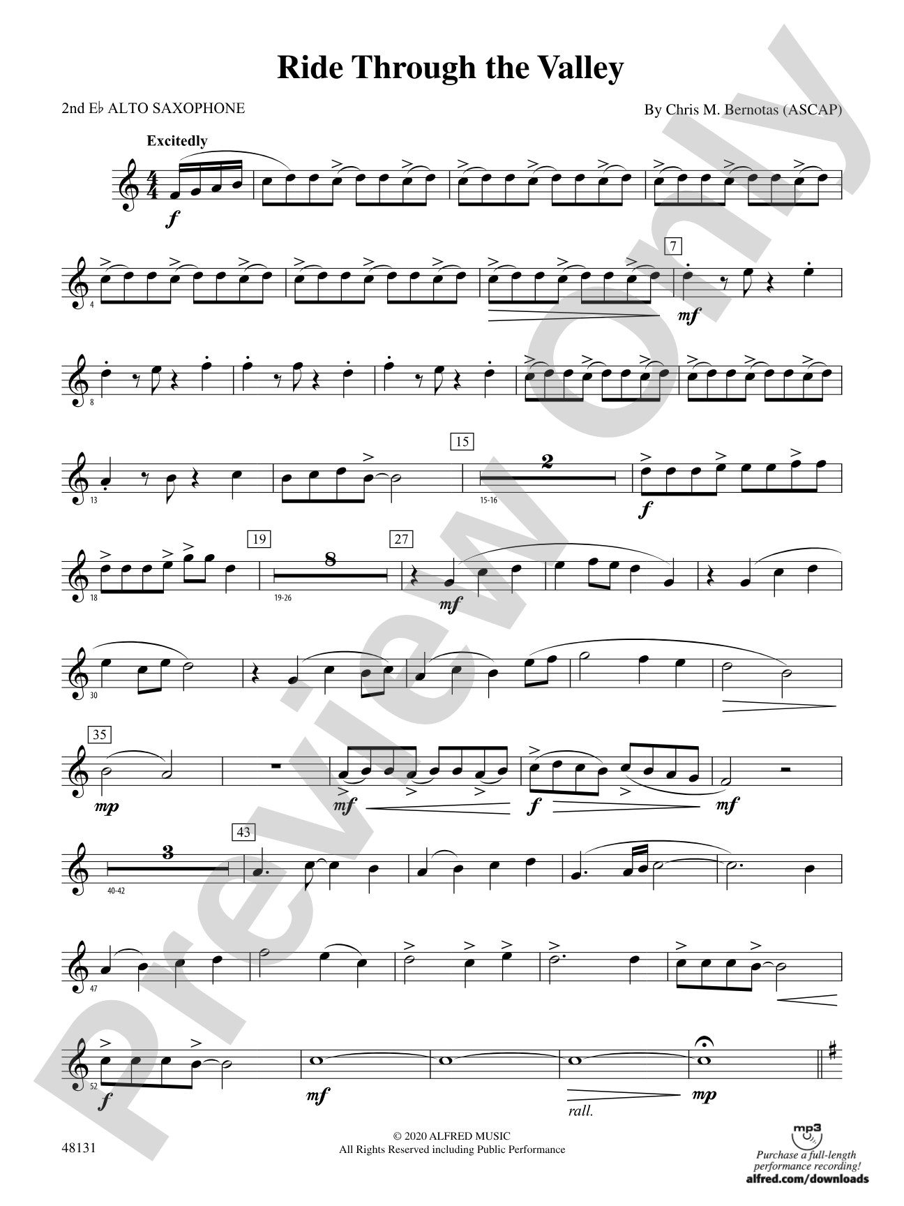 Ride Through the Valley: 2nd E-flat Alto Saxophone