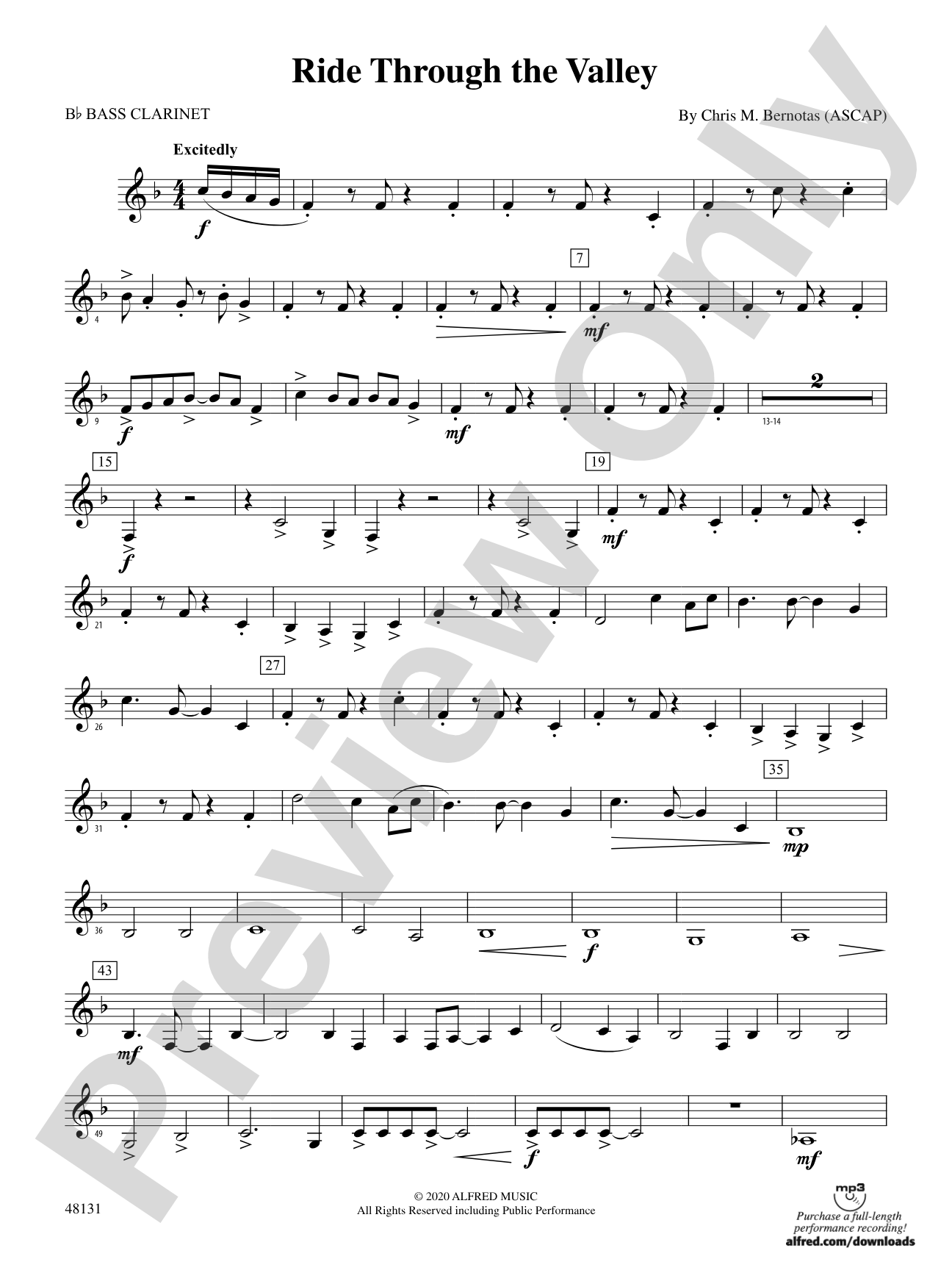 Ride Through the Valley: B-flat Bass Clarinet