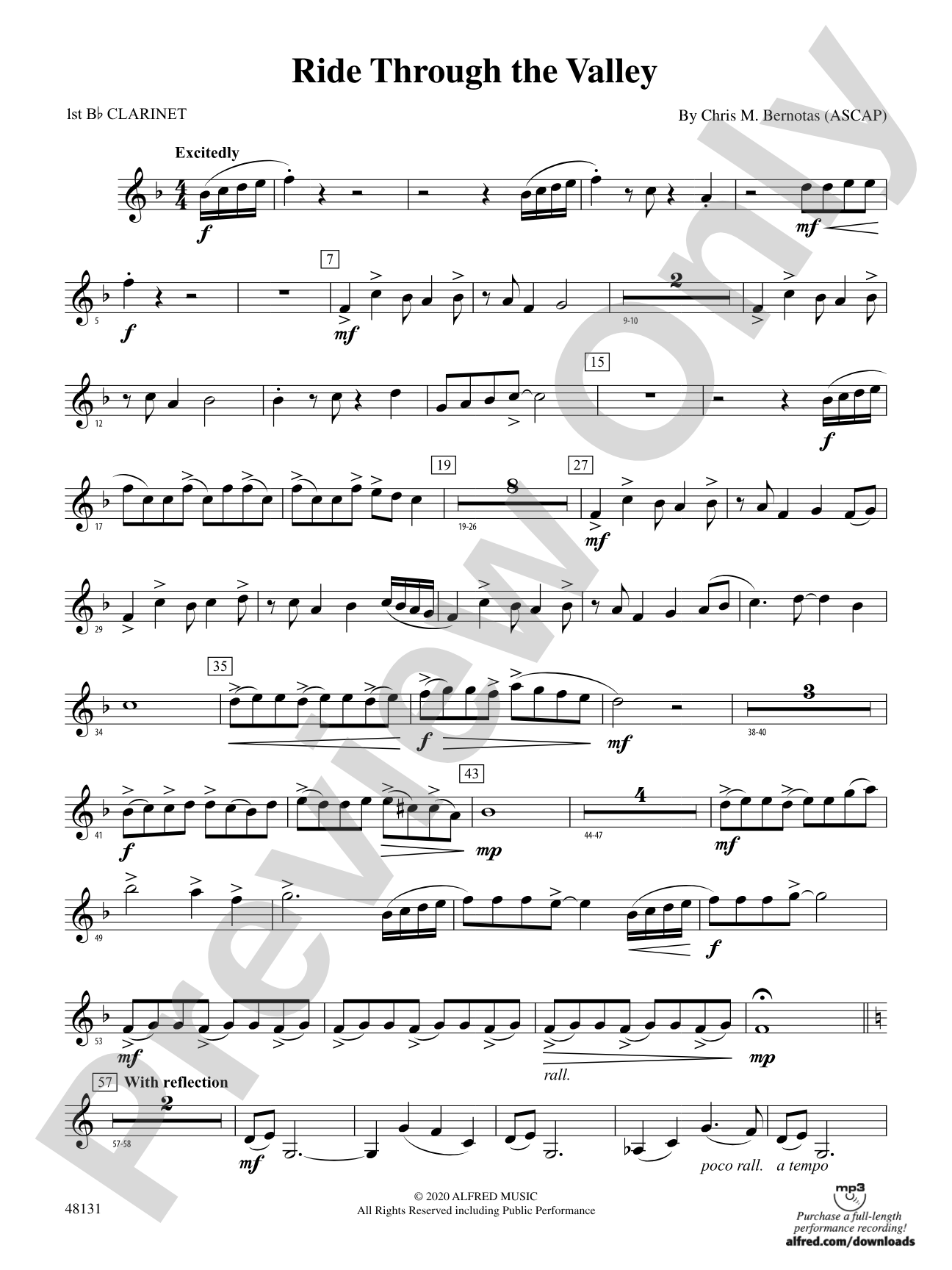 Ride Through the Valley: 1st B-flat Clarinet