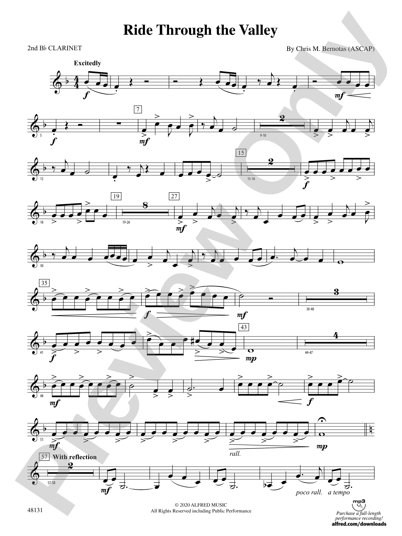 Ride Through the Valley: 2nd B-flat Clarinet