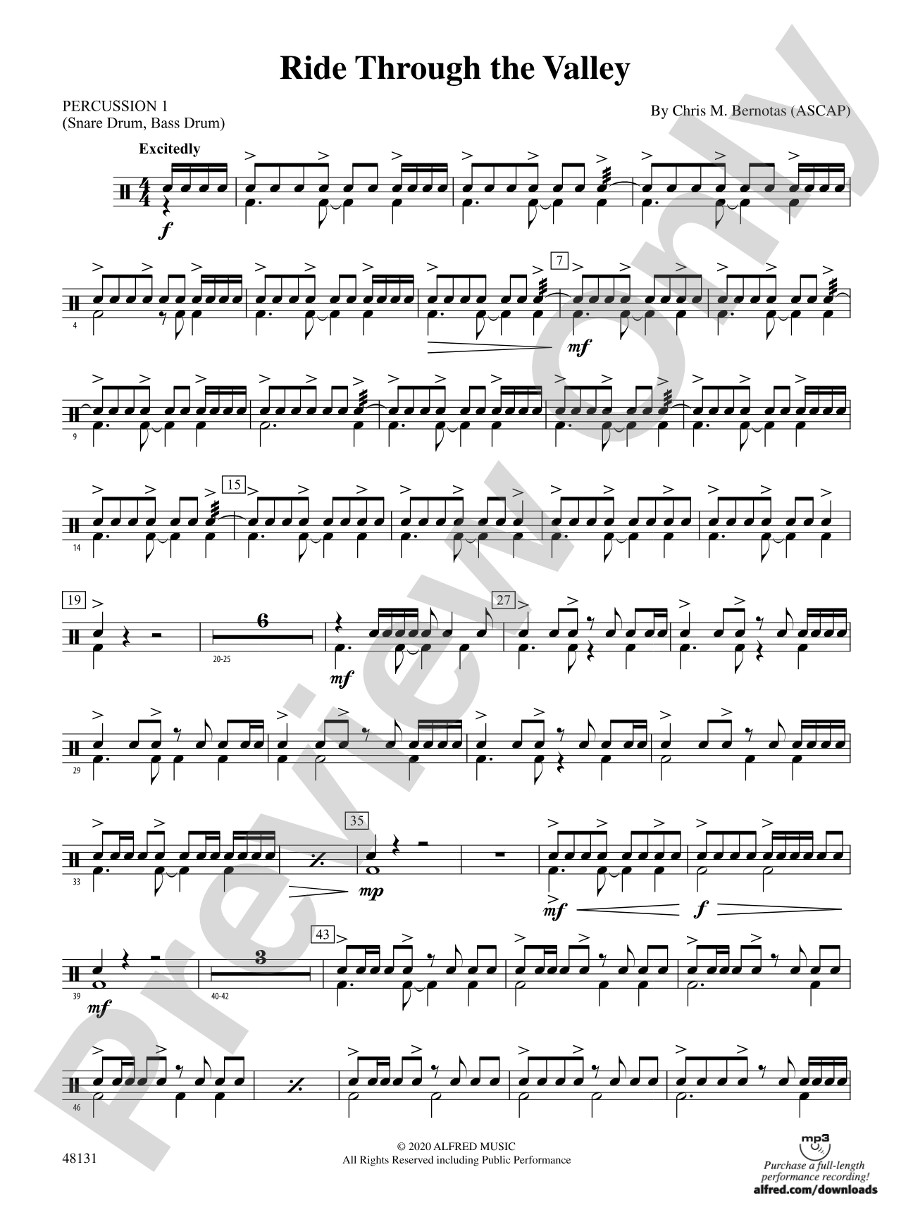 Ride Through the Valley: 1st Percussion