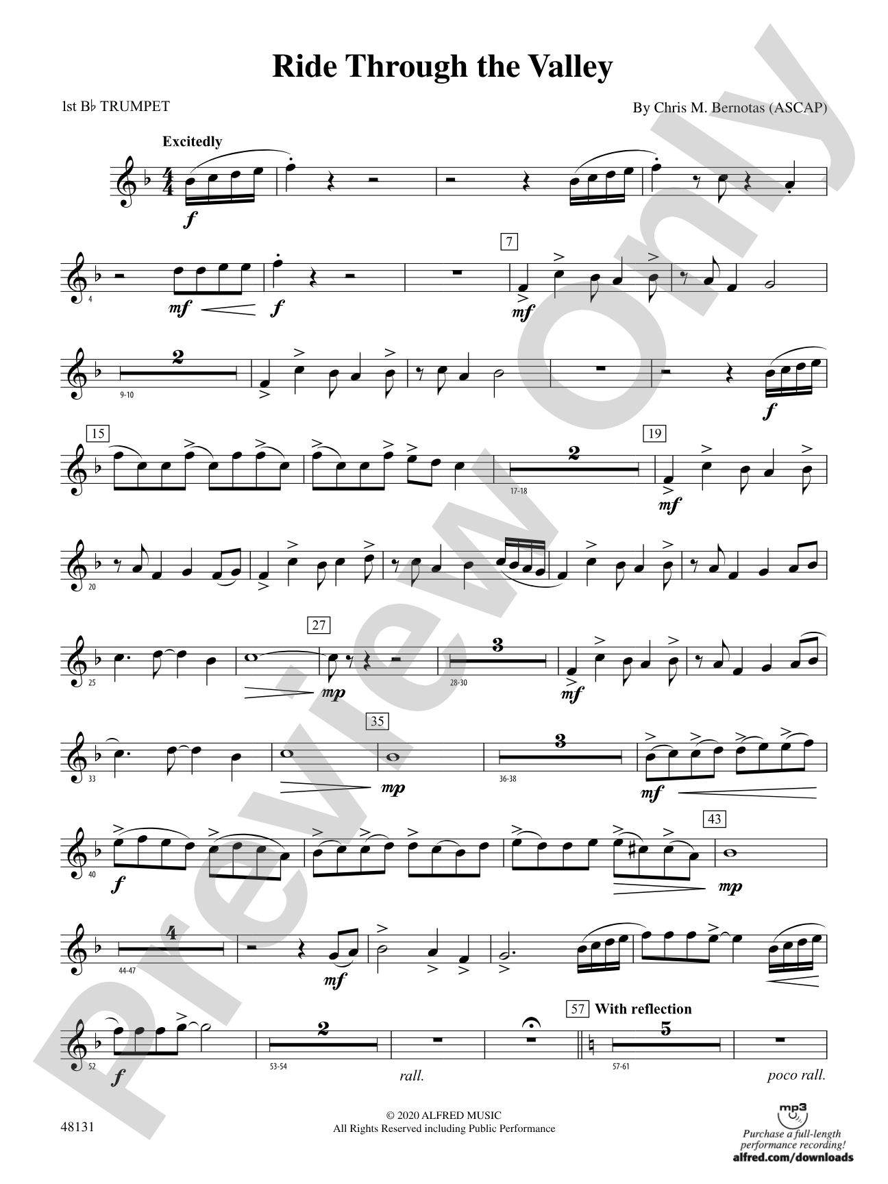 Ride Through the Valley: 1st B-flat Trumpet