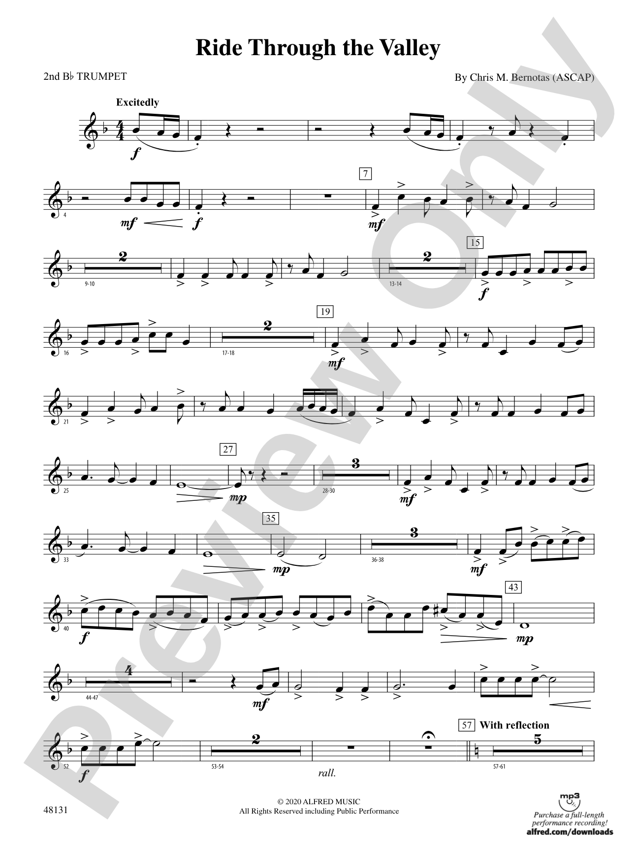 Ride Through the Valley: 2nd B-flat Trumpet