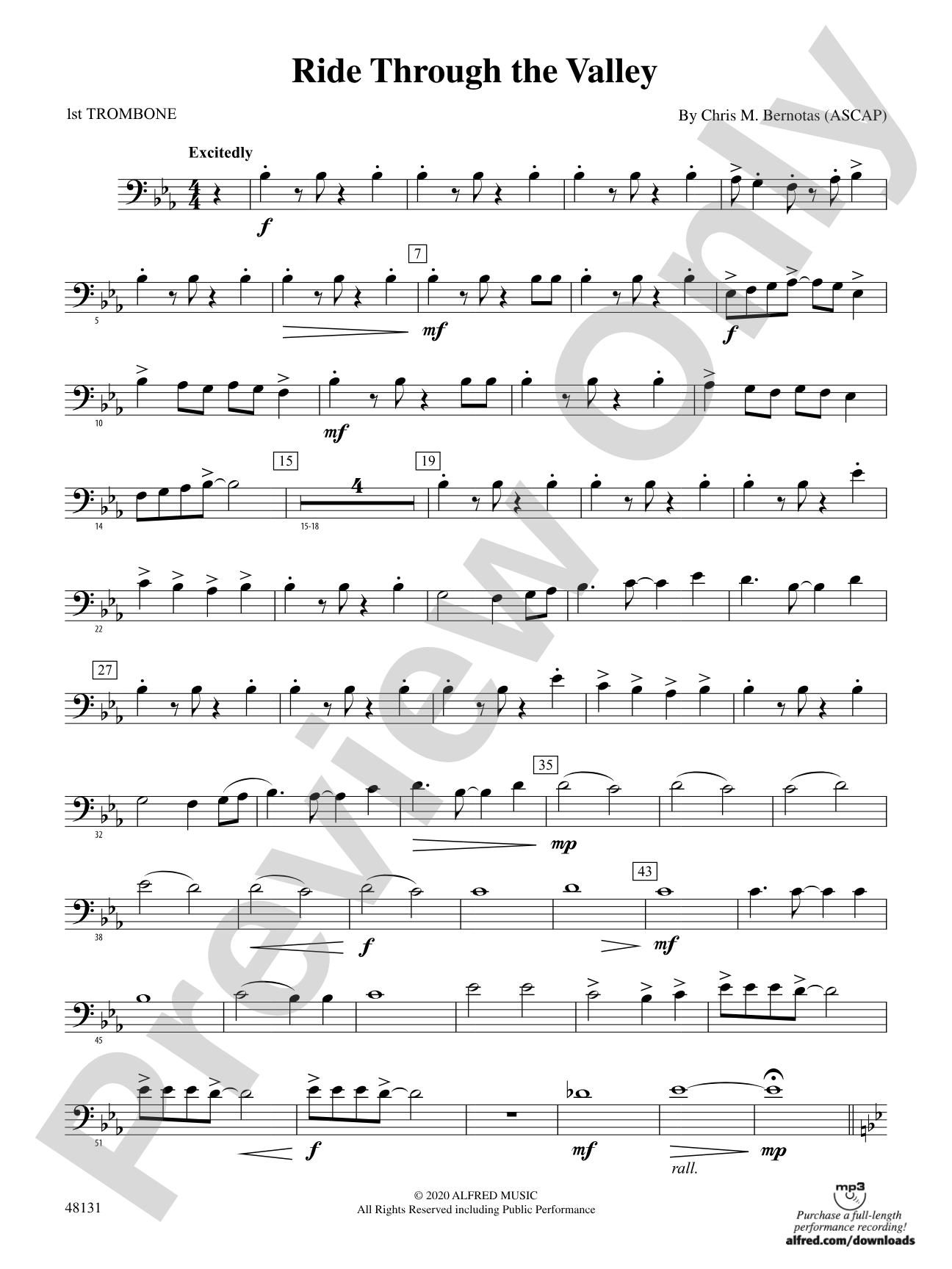 Ride Through the Valley: 1st Trombone