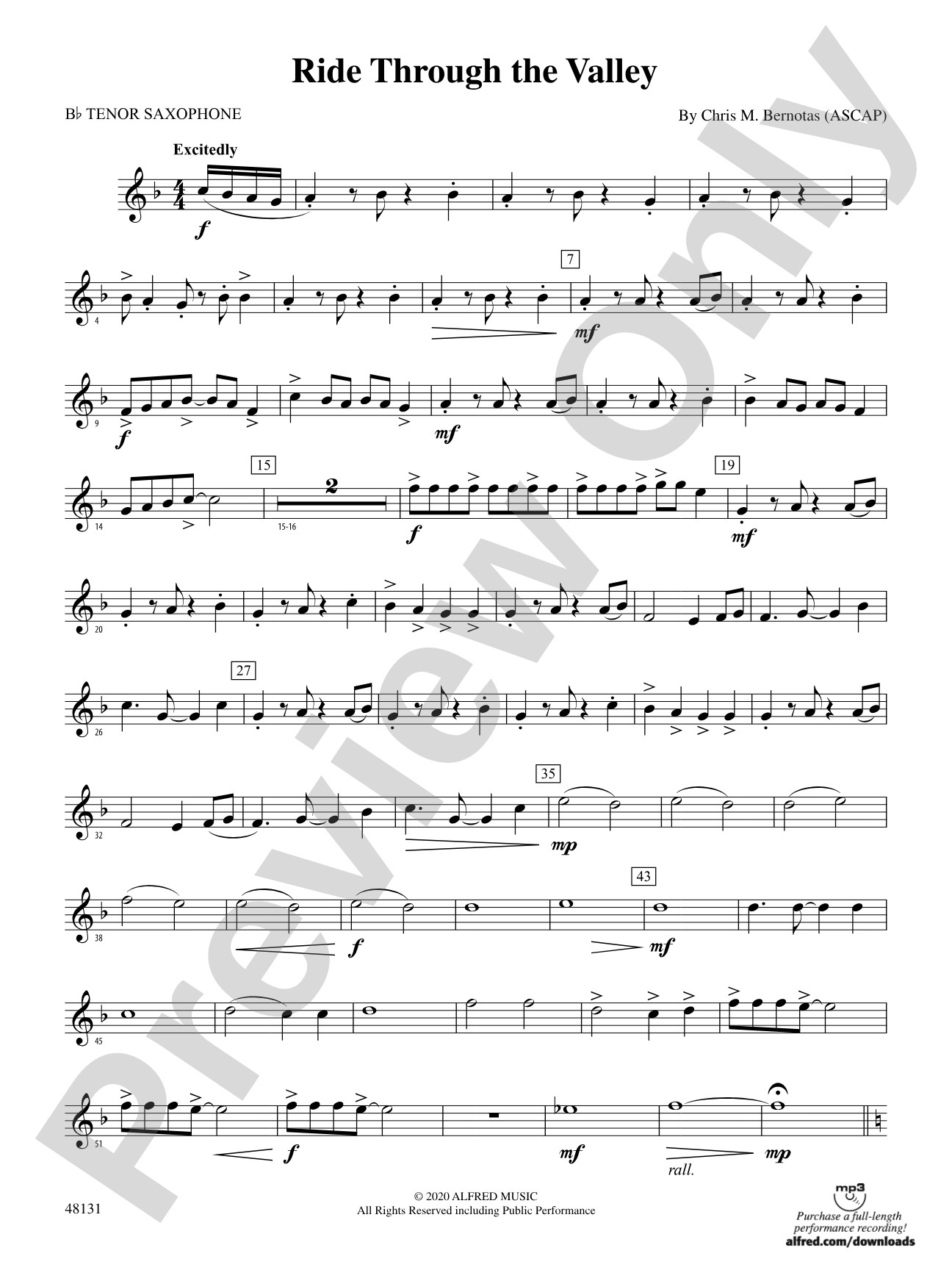 Ride Through the Valley: B-flat Tenor Saxophone