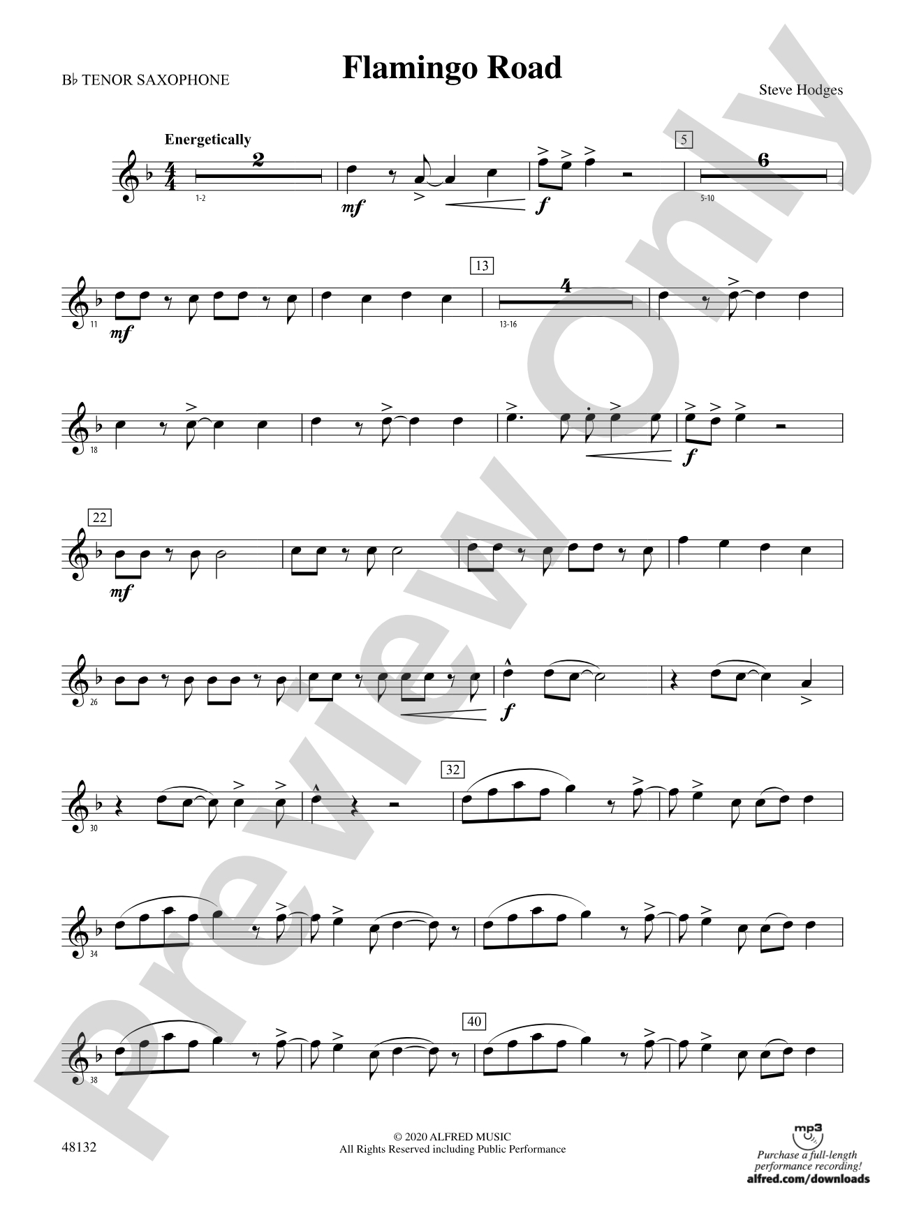 Flamingo Road: B-flat Tenor Saxophone