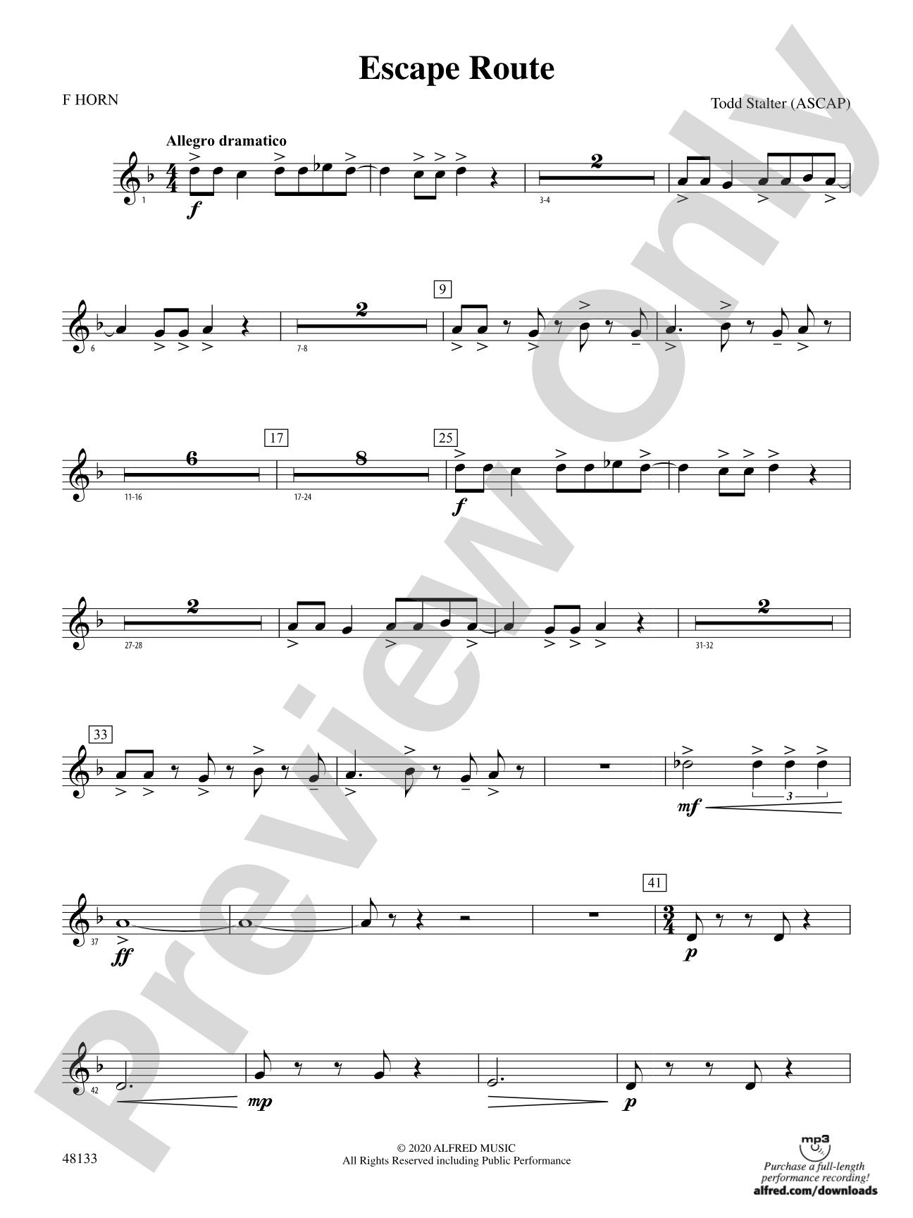 Escape Route: 1st F Horn