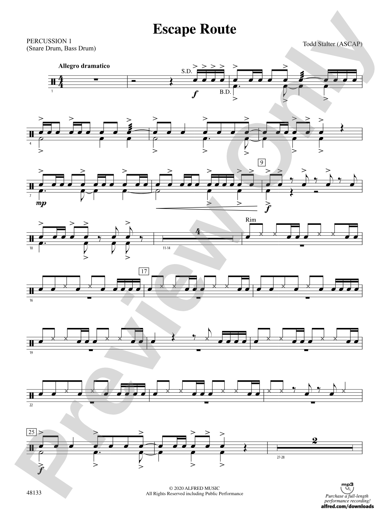 Escape Route: 1st Percussion