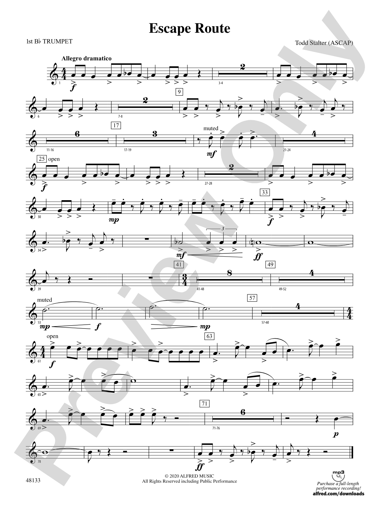 Escape Route: 1st B-flat Trumpet