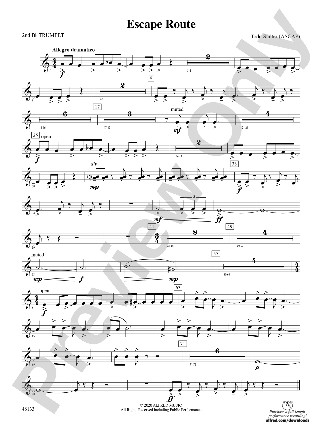Escape Route: 2nd B-flat Trumpet