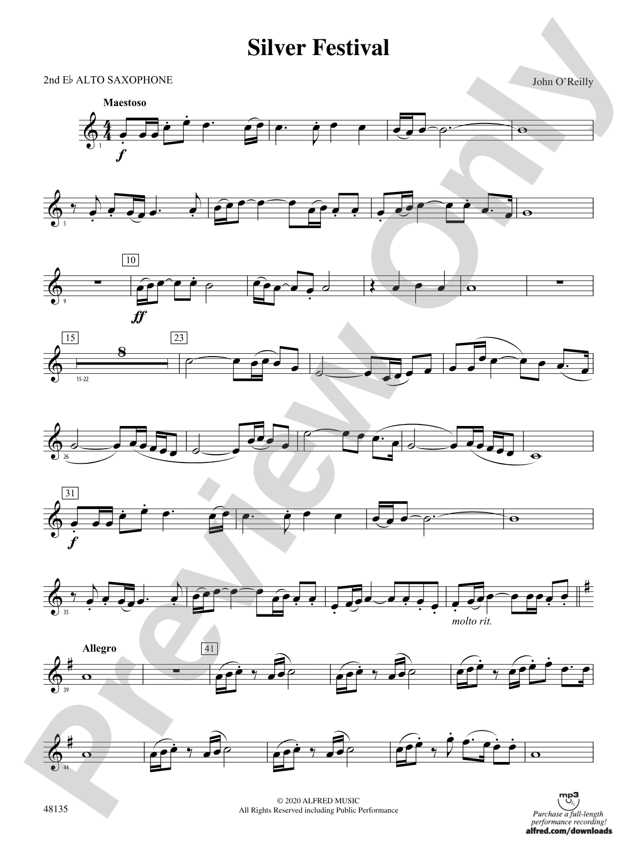 Silver Festival: 2nd E-flat Alto Saxophone
