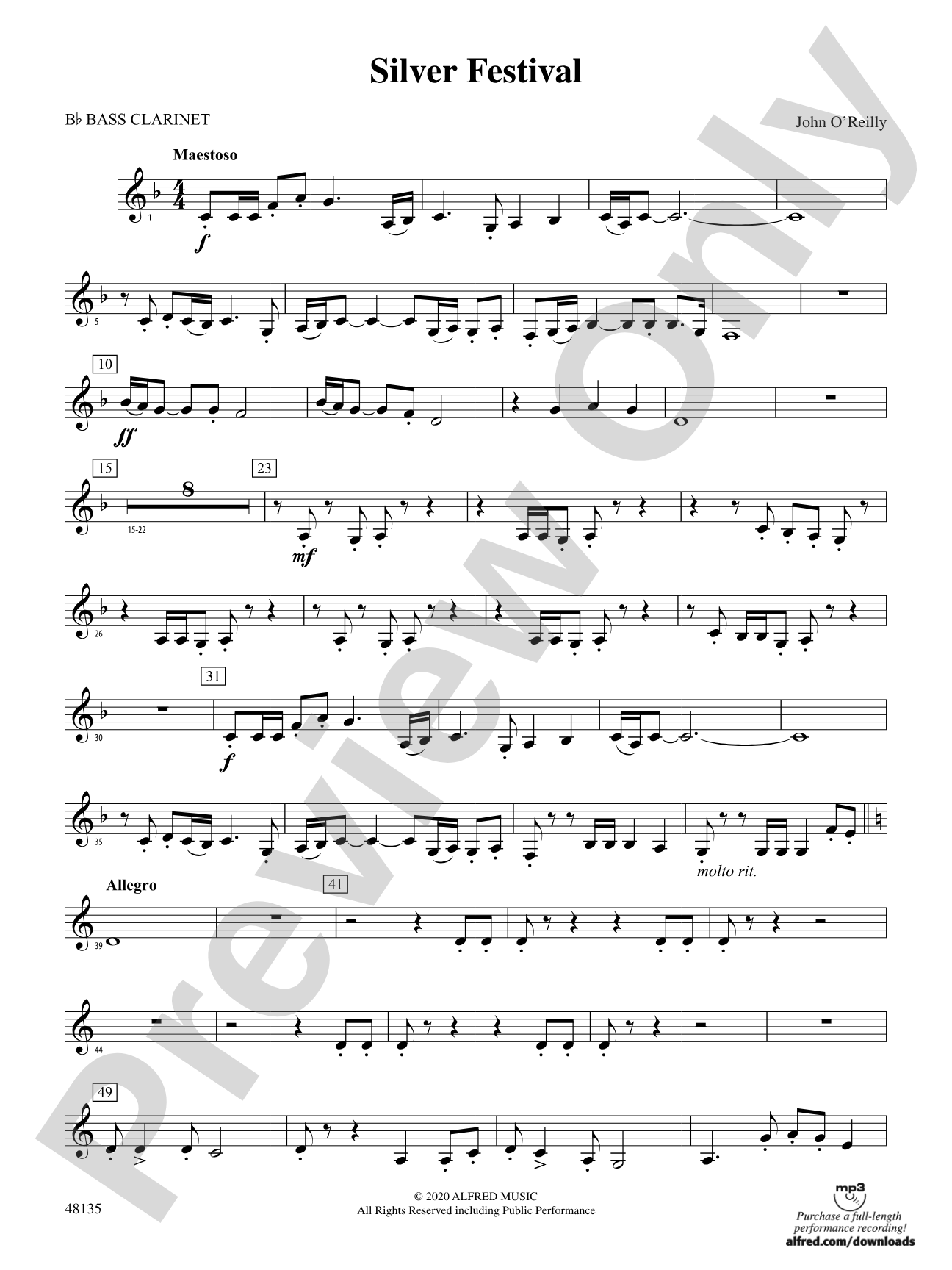 Silver Festival: B-flat Bass Clarinet