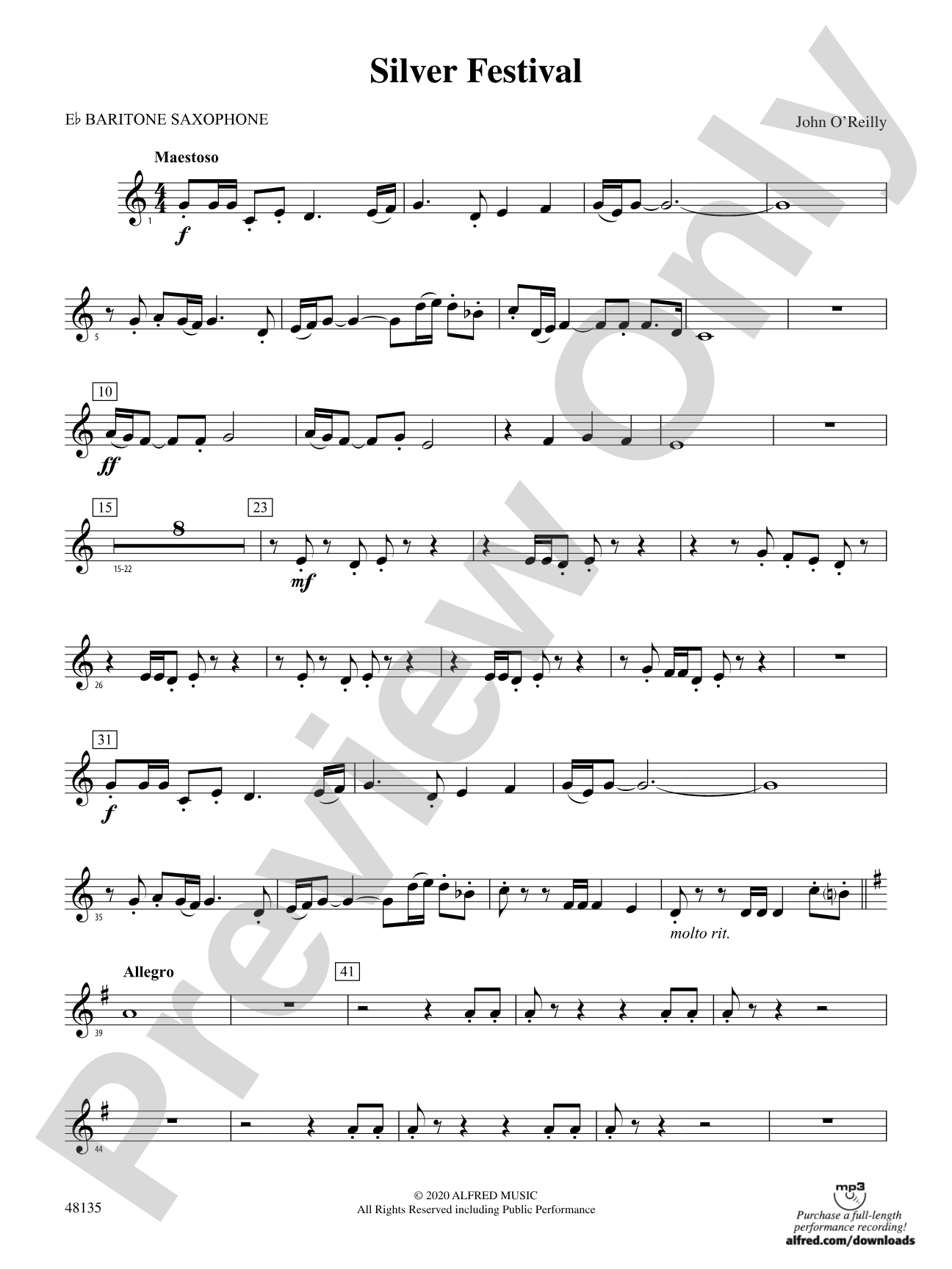 Silver Festival: E-flat Baritone Saxophone