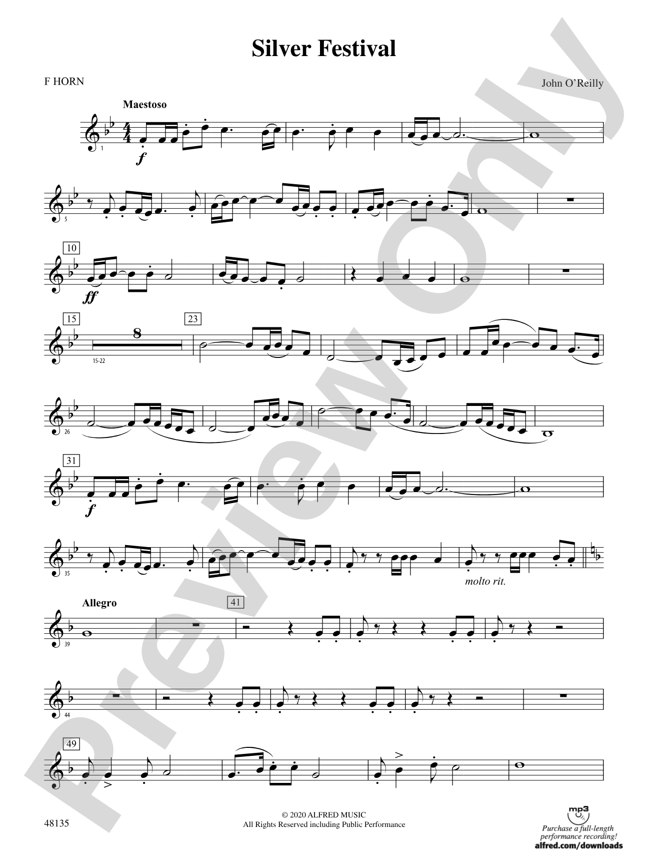 Silver Festival: 1st F Horn