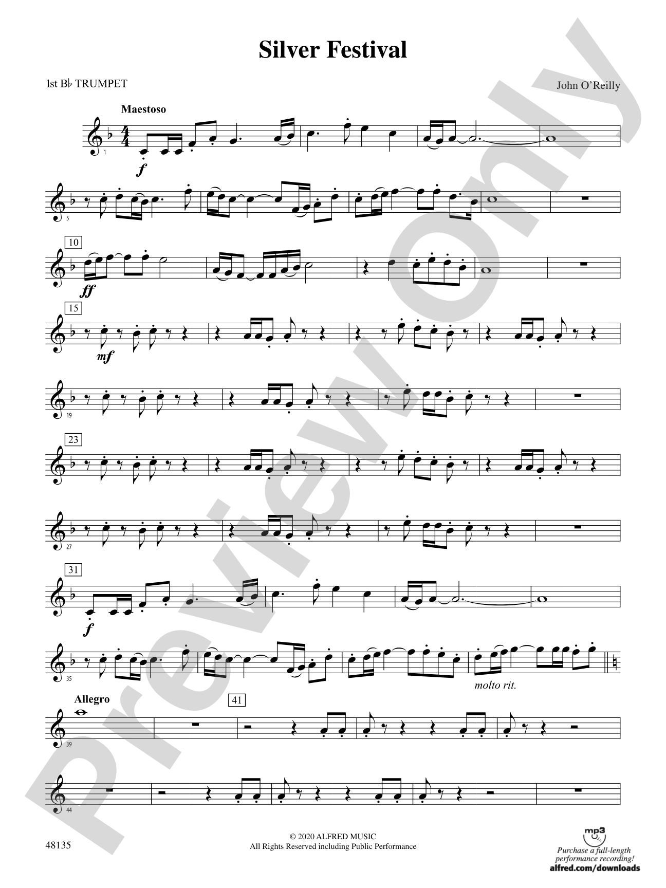 Silver Festival: 1st B-flat Trumpet