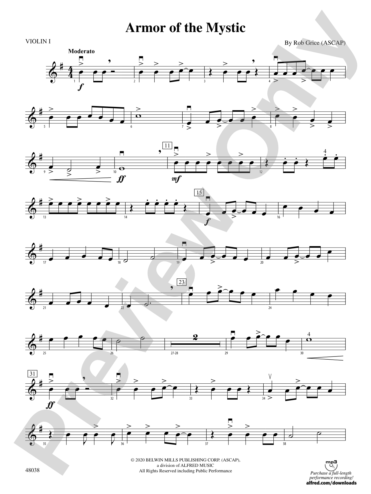 Armor of the Mystic: 1st Violin