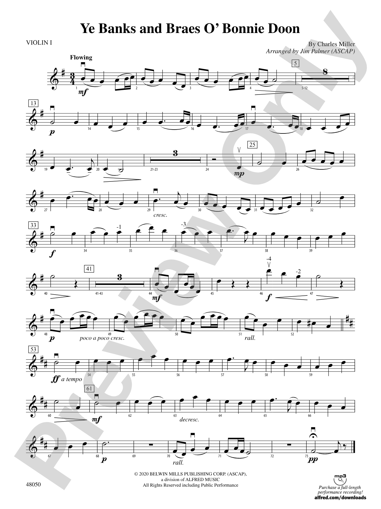 Ye Banks and Braes O' Bonnie Doon: 1st Violin