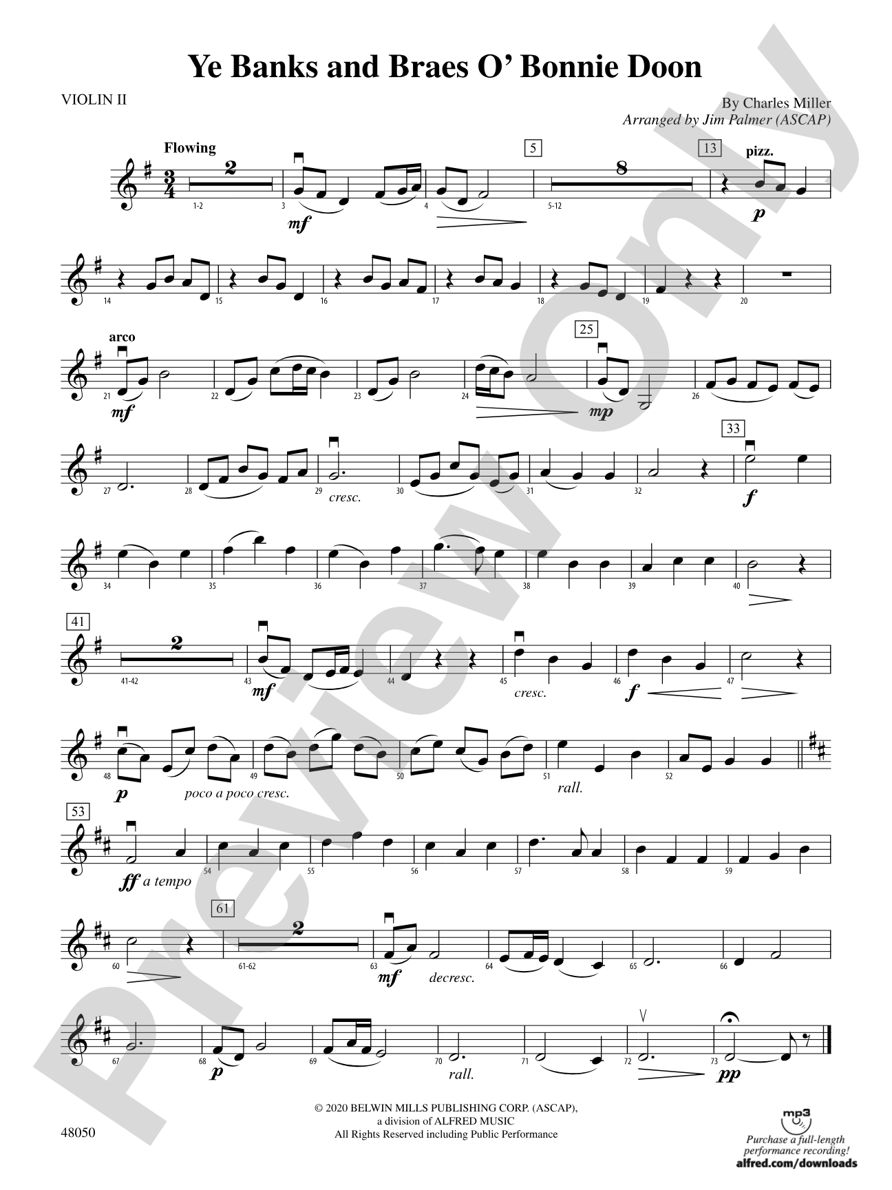 Ye Banks and Braes O' Bonnie Doon: 2nd Violin