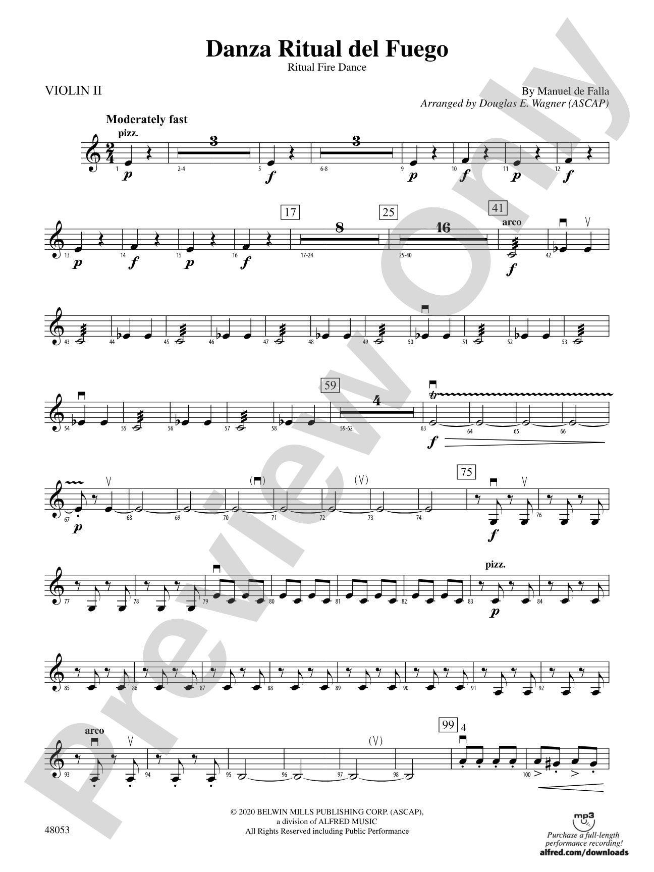 Danza Ritual del Fuego: 2nd Violin