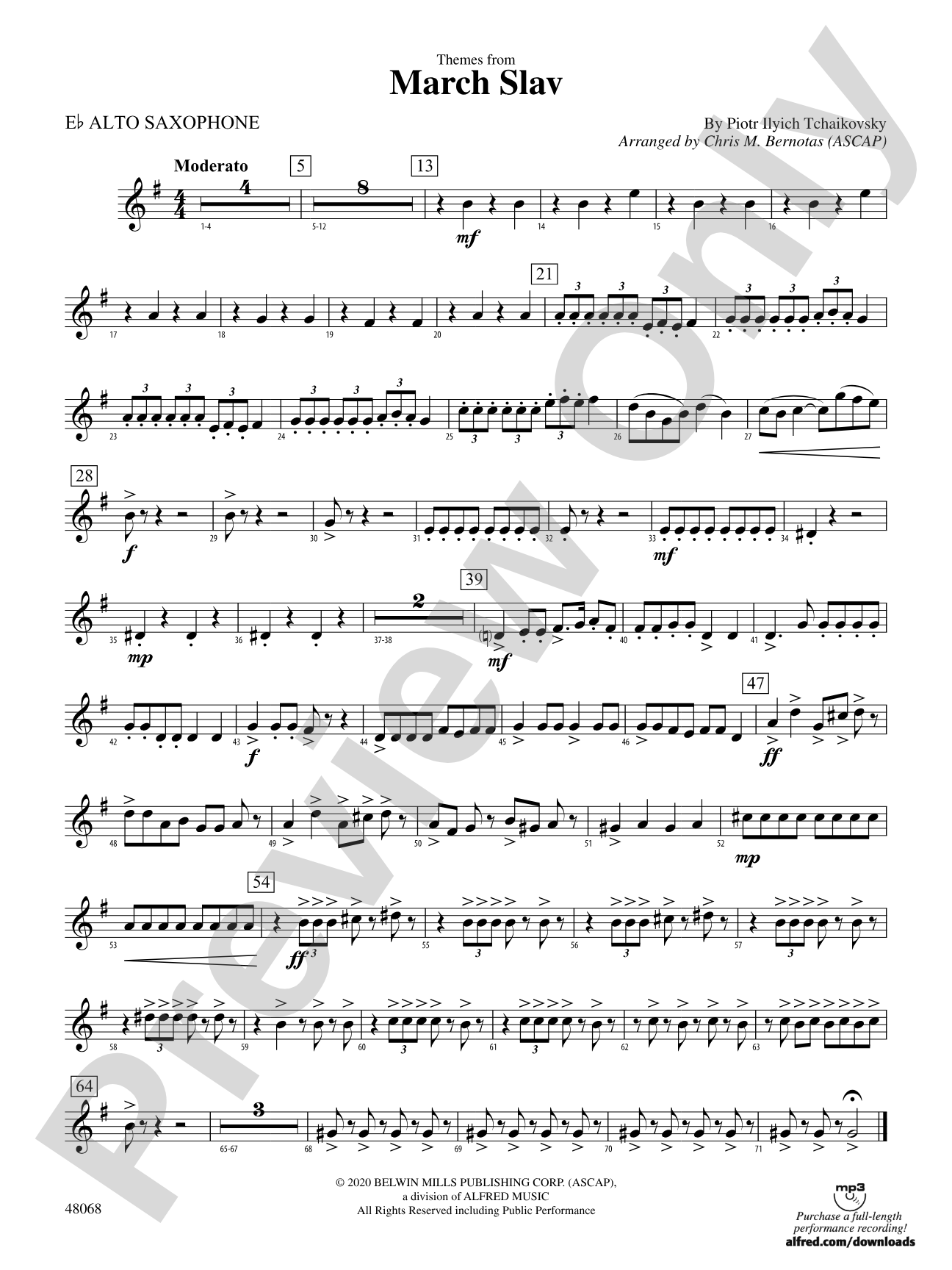 March Slav: E-flat Alto Saxophone