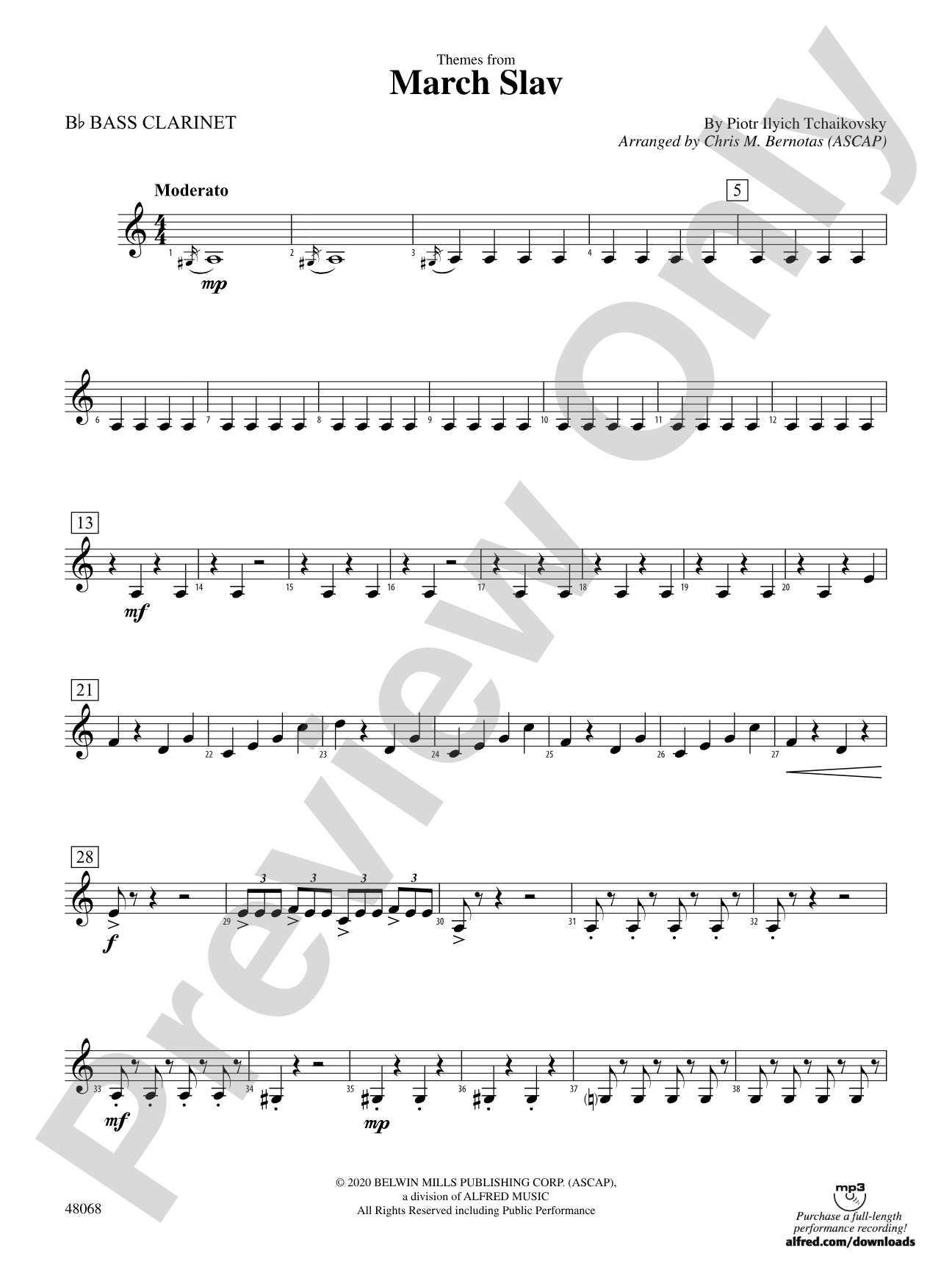 March Slav: B-flat Bass Clarinet