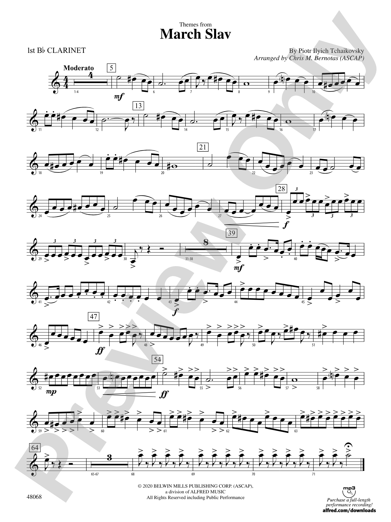 March Slav: 1st B-flat Clarinet